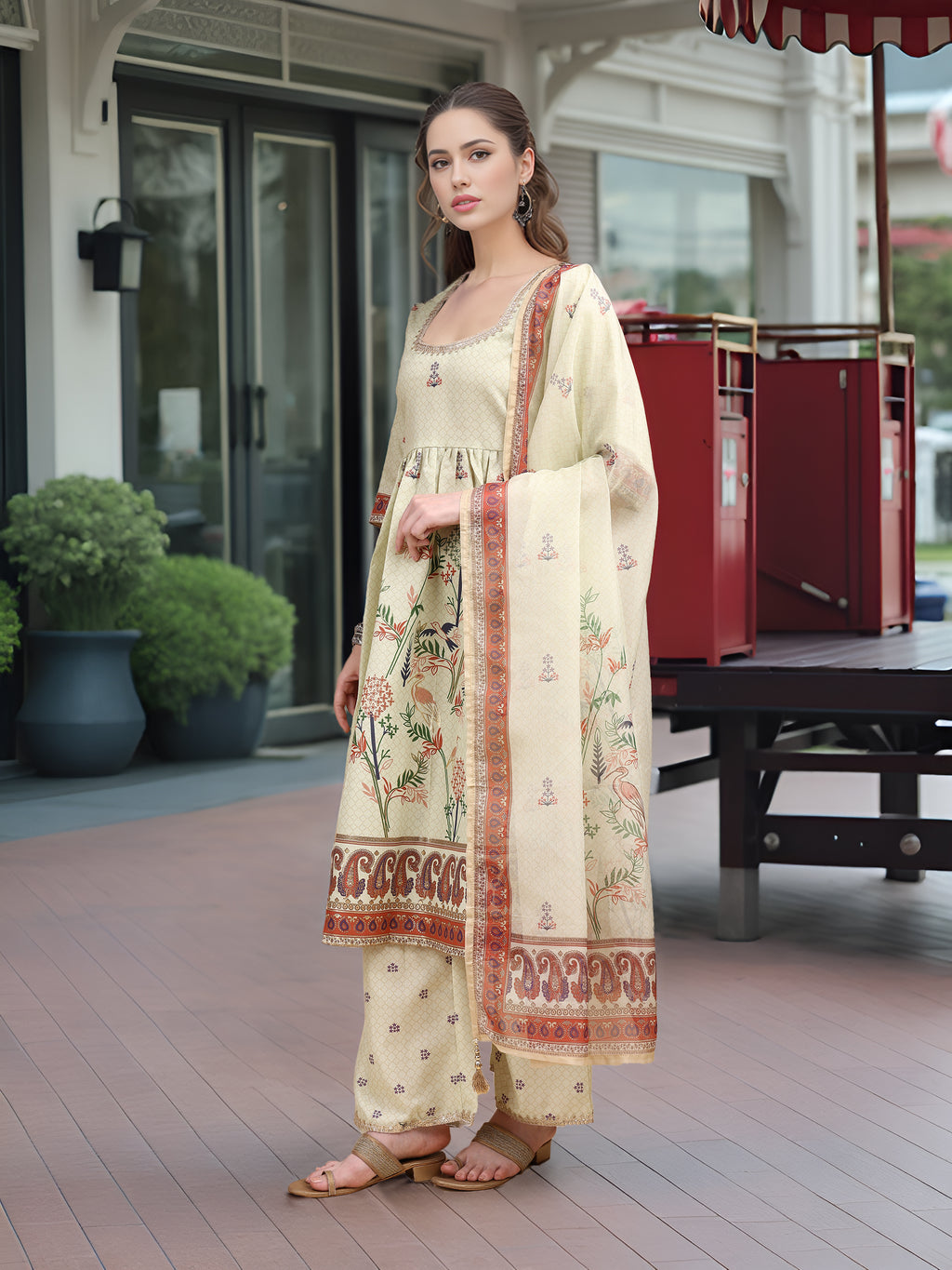 Multicolor Digital Print  Kurta Set