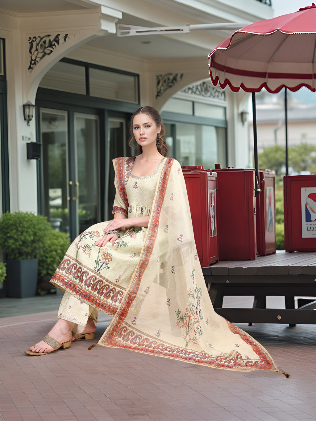 Multicolor Digital Print  Kurta Set