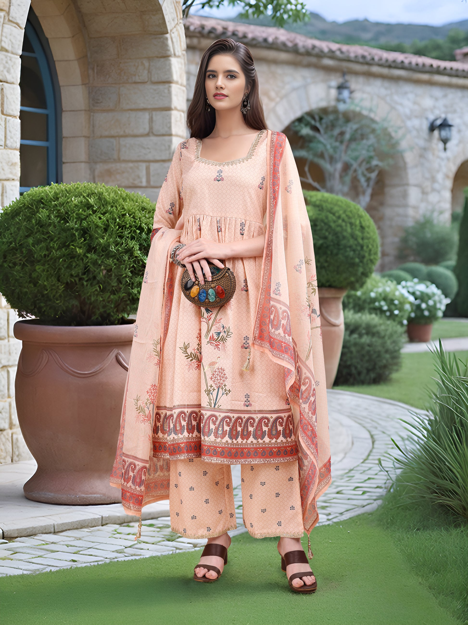 Multicolor Digital Print  Kurta Set