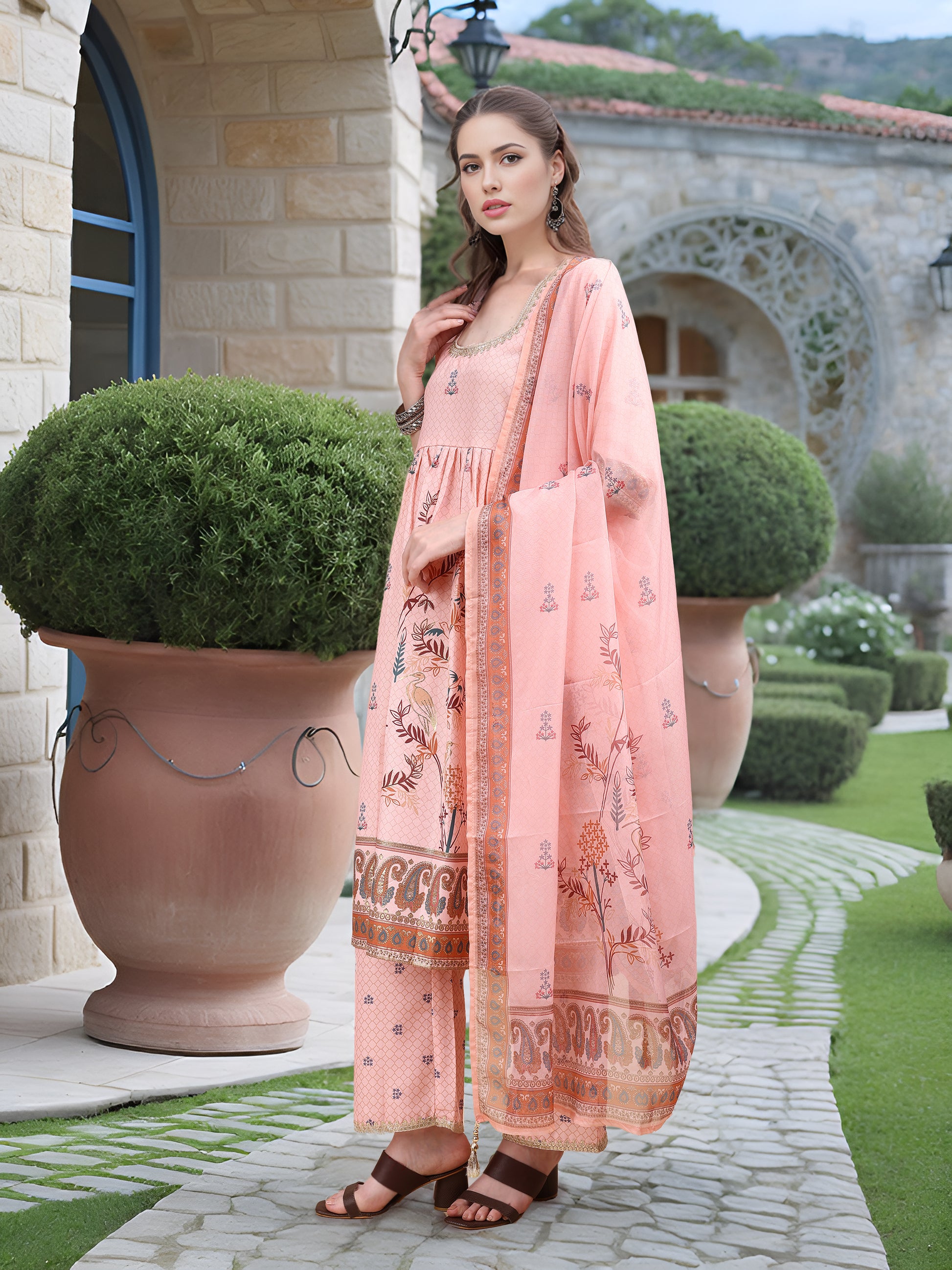 Pink Digital Print  Kurta Set