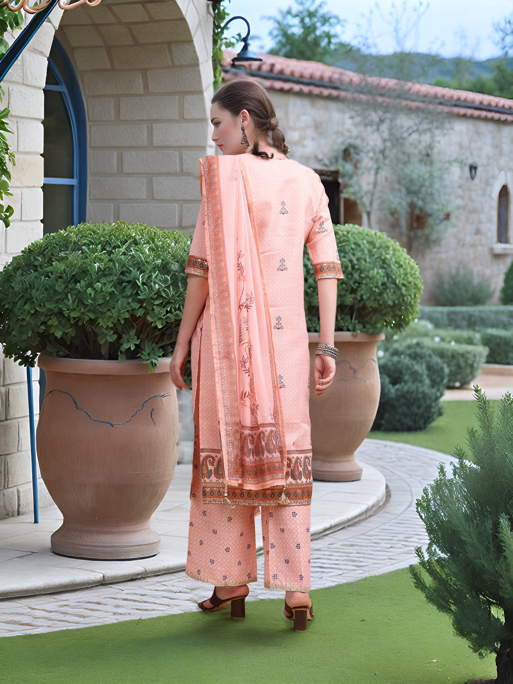 Pink Digital Print  Kurta Set