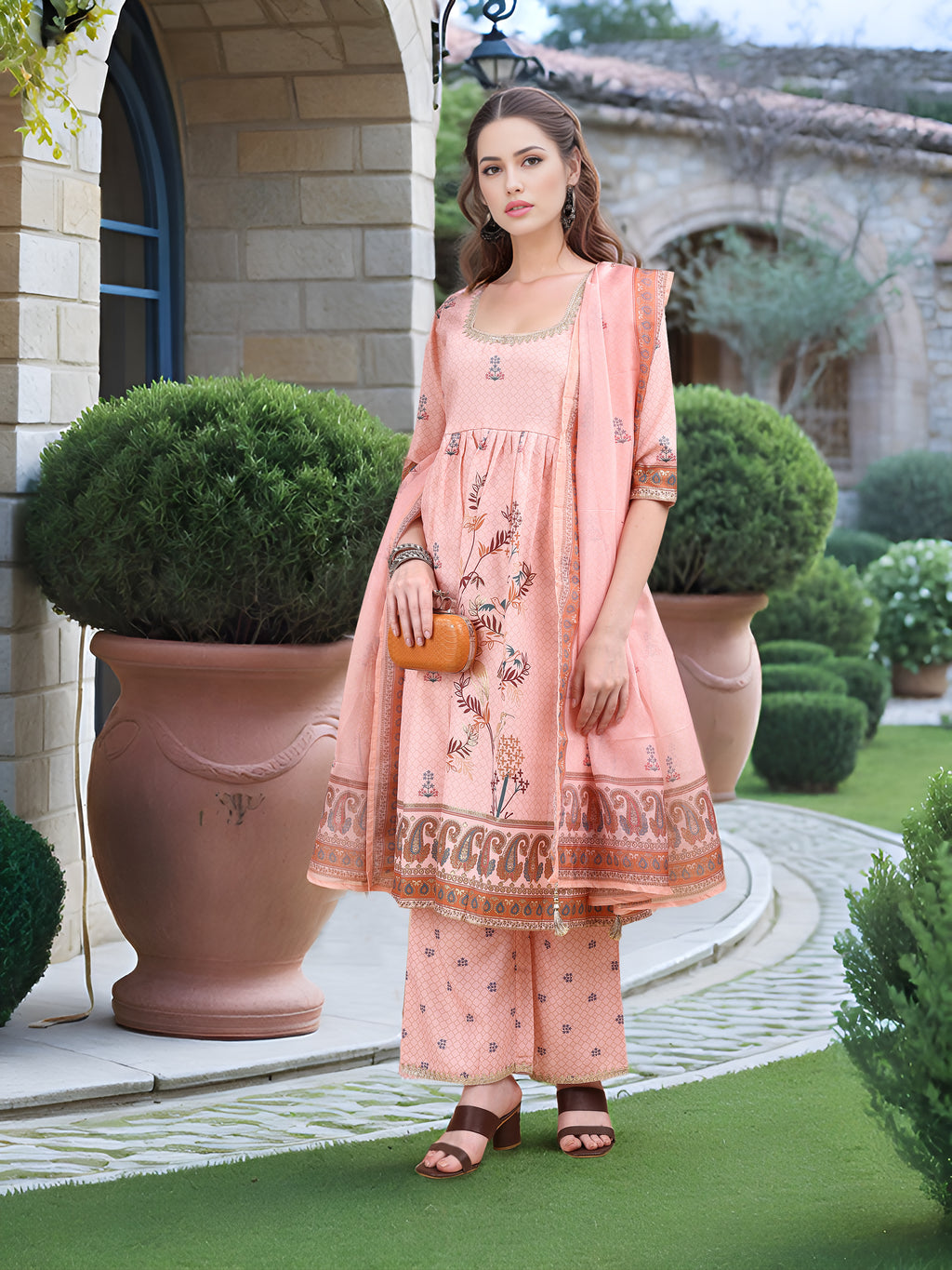 Pink Digital Print  Kurta Set
