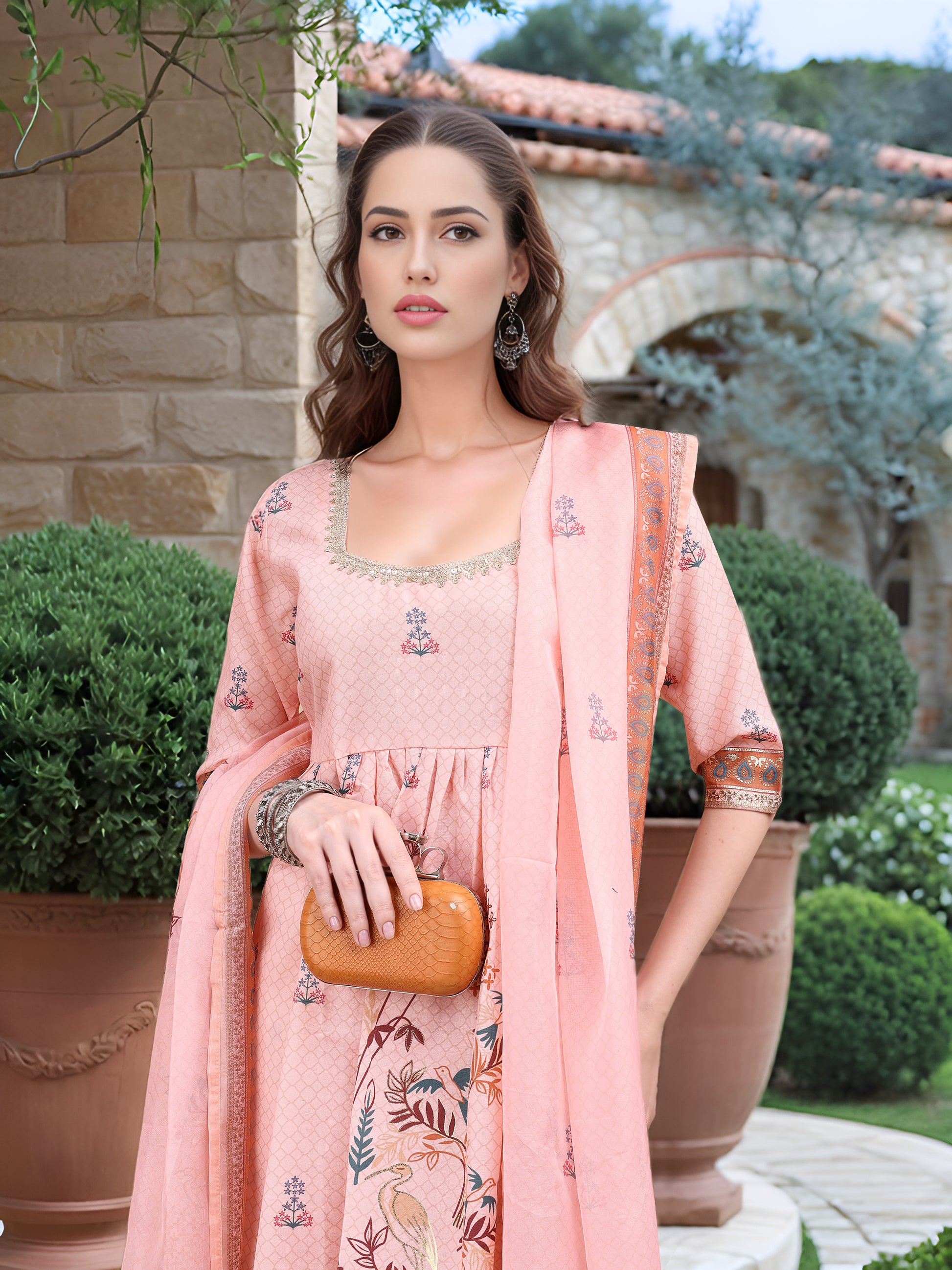 Pink Digital Print  Kurta Set