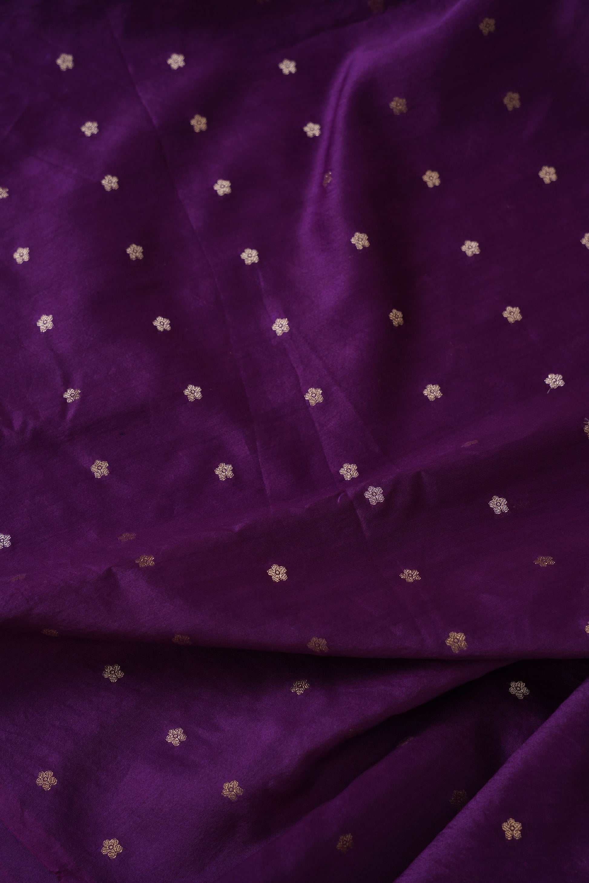 Women's Purple Cotton Silk  Saree with Unstitched Blouse