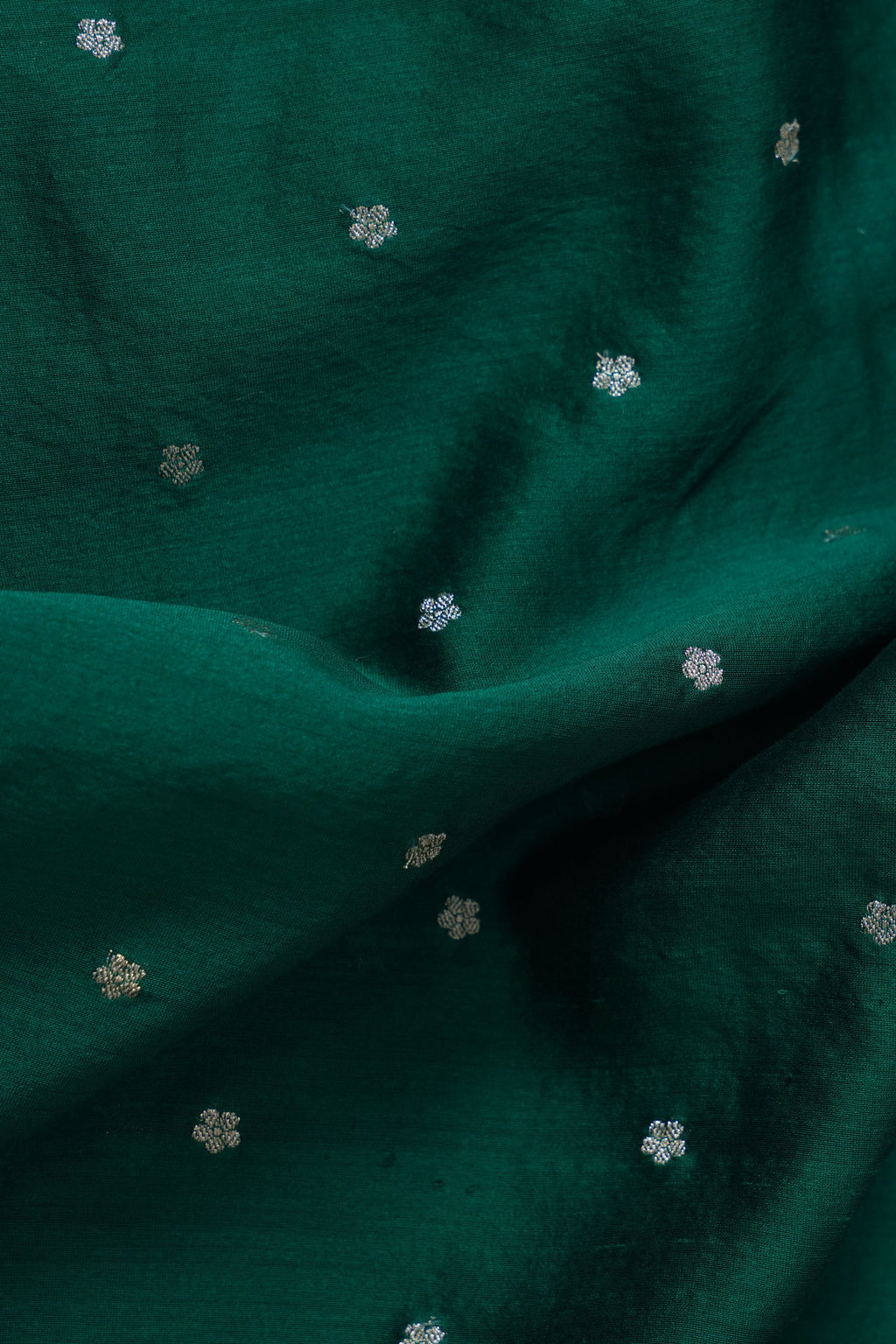 Women's Emerald Green Silk Organza  Saree with Unstitched Blouse