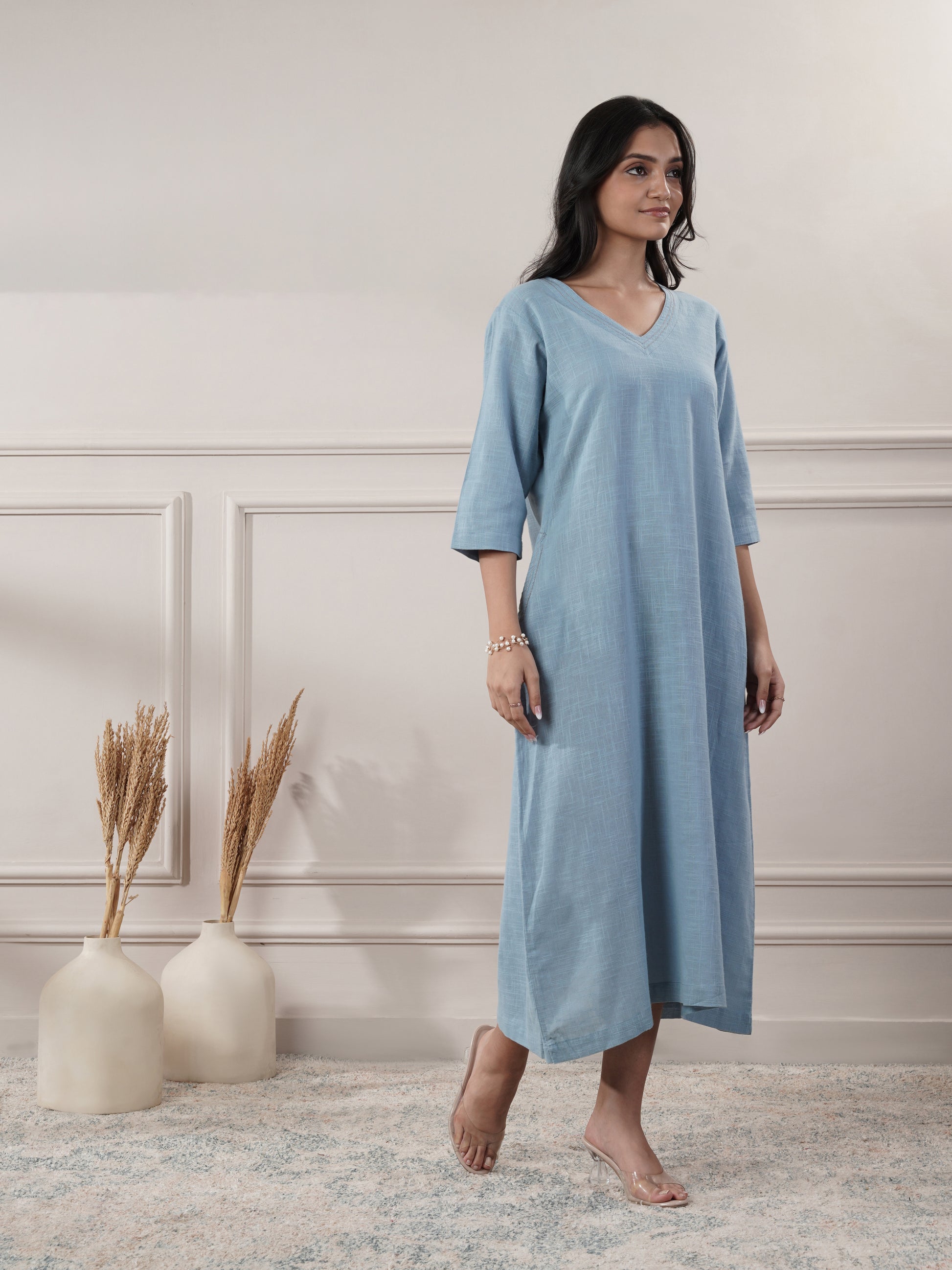 Sky Blue Party Wear Dress