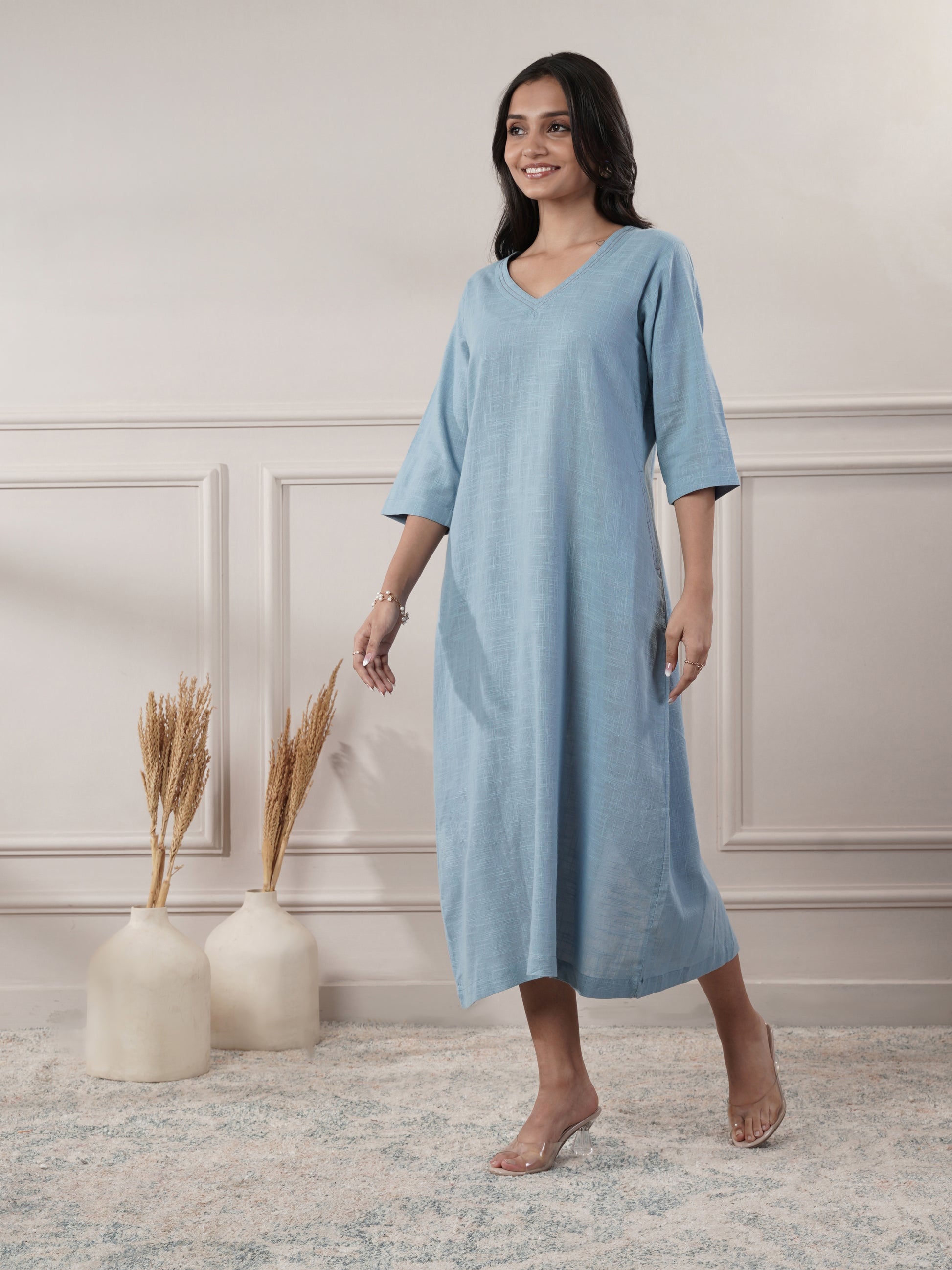 Sky Blue Party Wear Dress