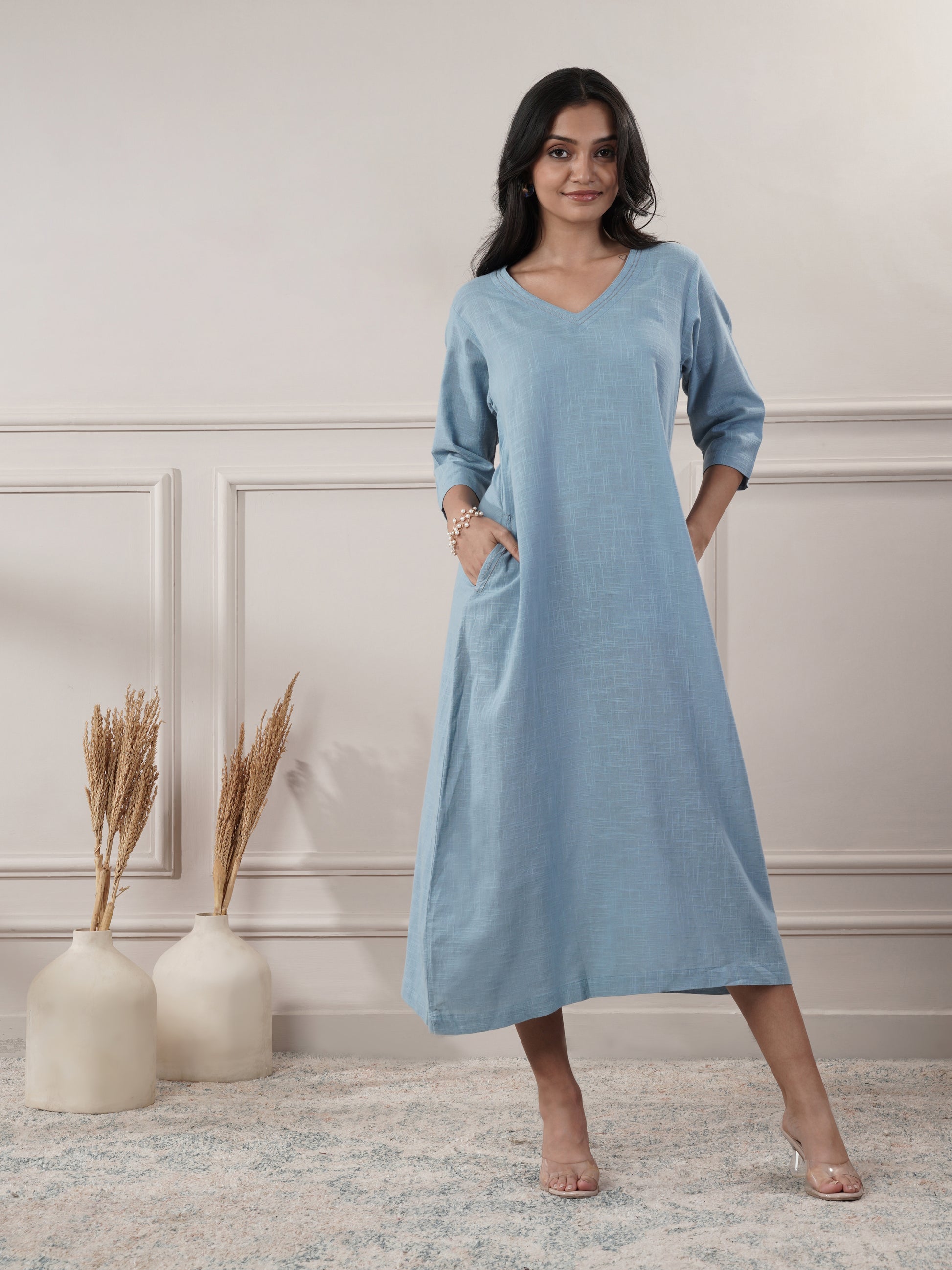 Sky Blue Party Wear Dress