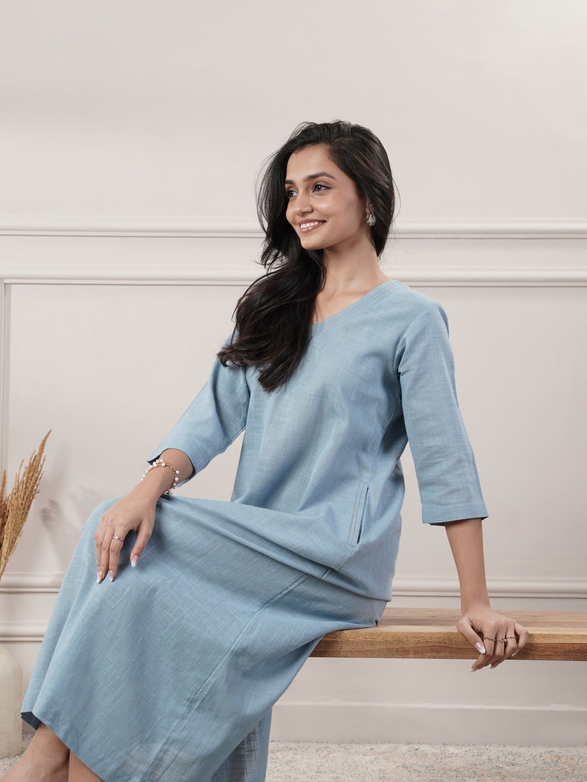 Sky Blue Party Wear Dress