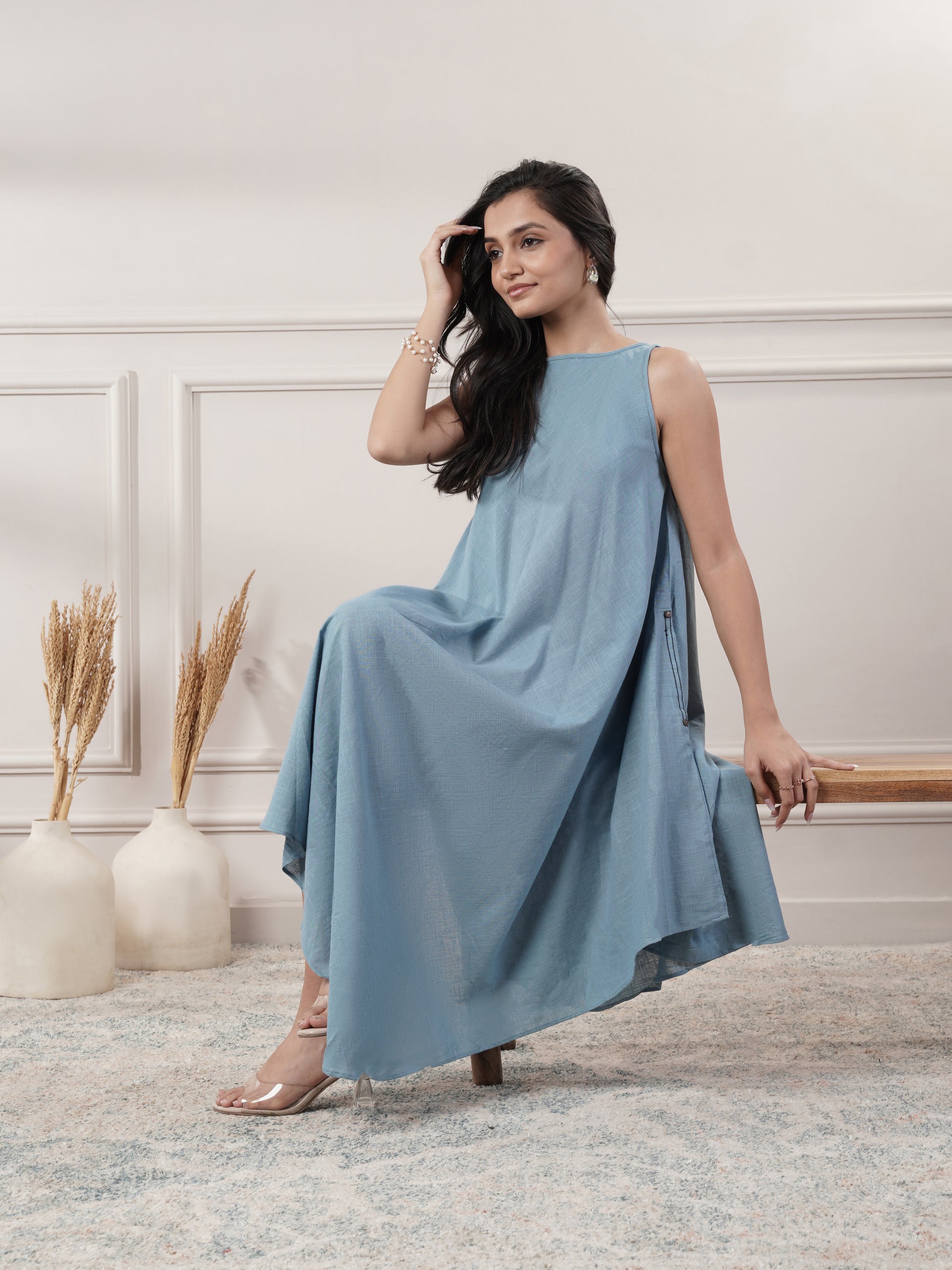 Sky Blue Party Wear Dress