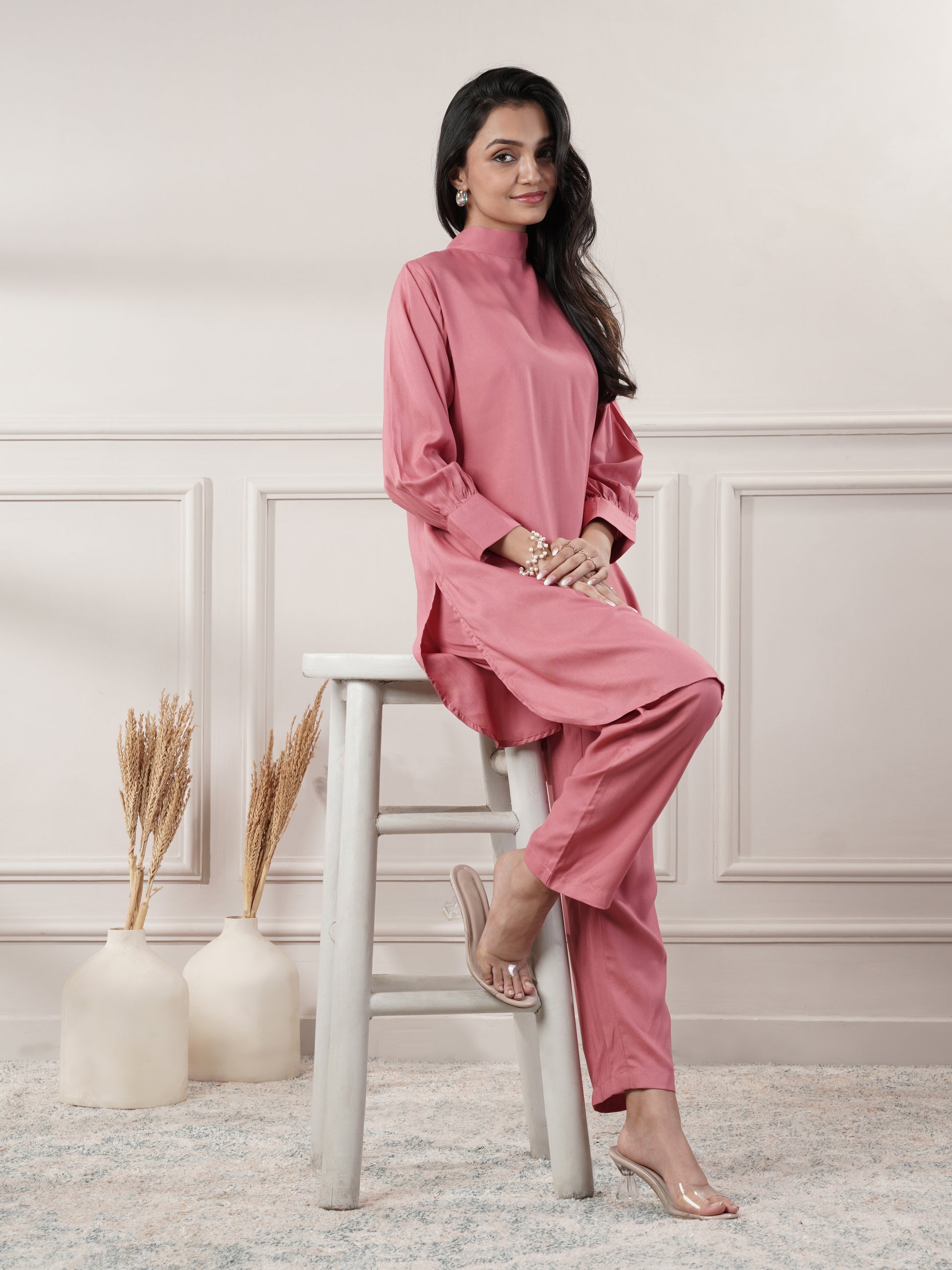 Rayon Peach Co-Ord Set