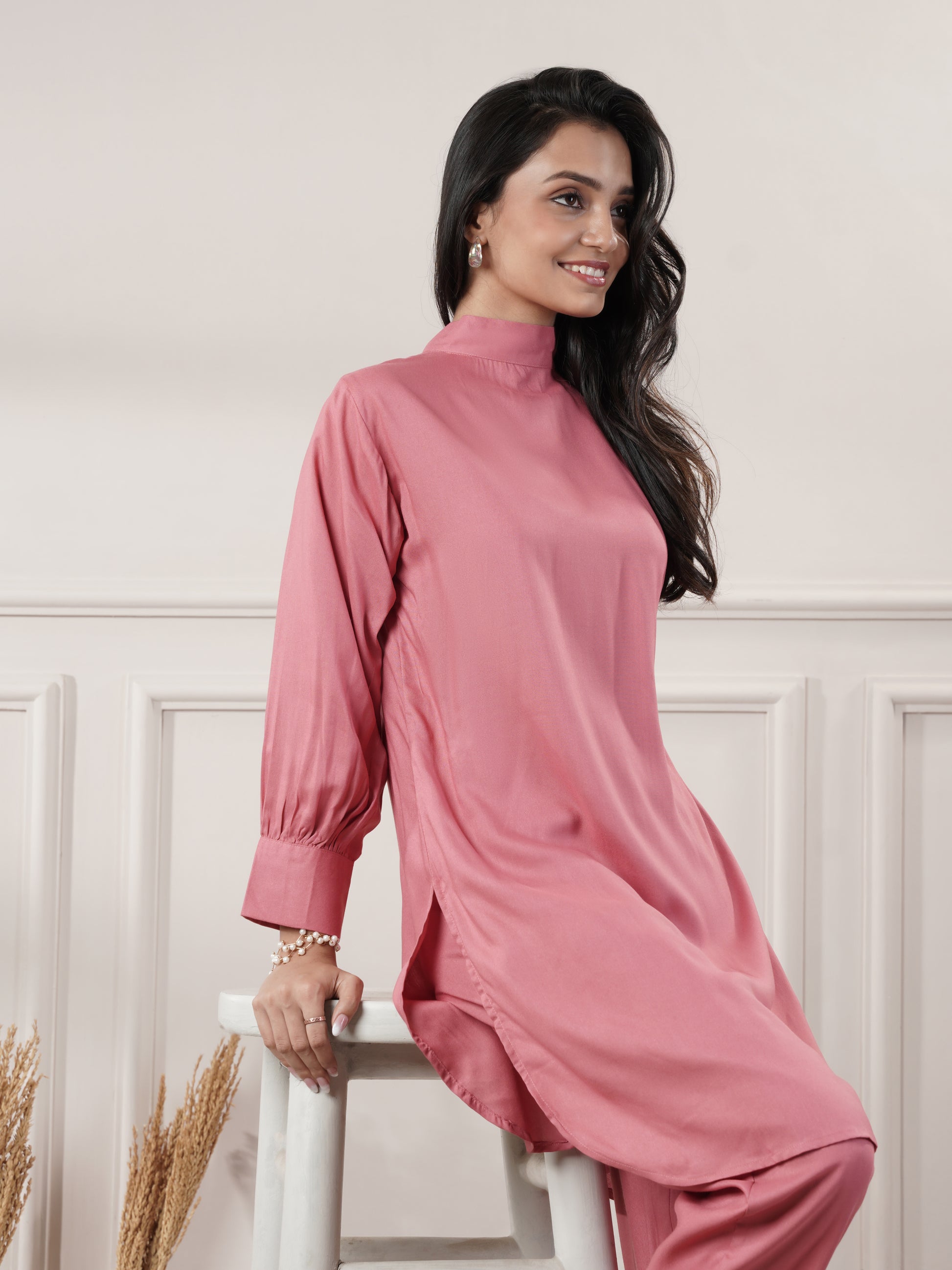 Rayon Peach Co-Ord Set