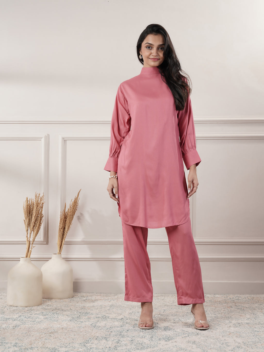 Rayon Peach Co-Ord Set