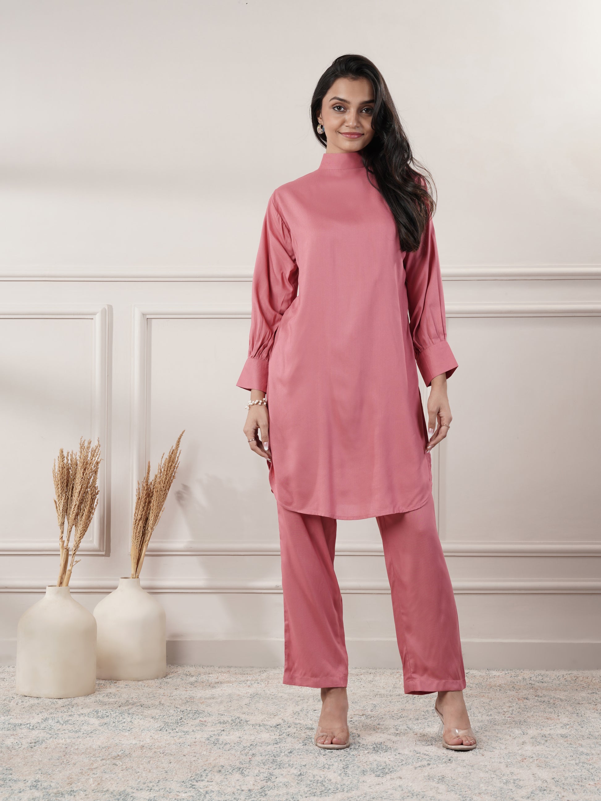 Rayon Peach Co-Ord Set