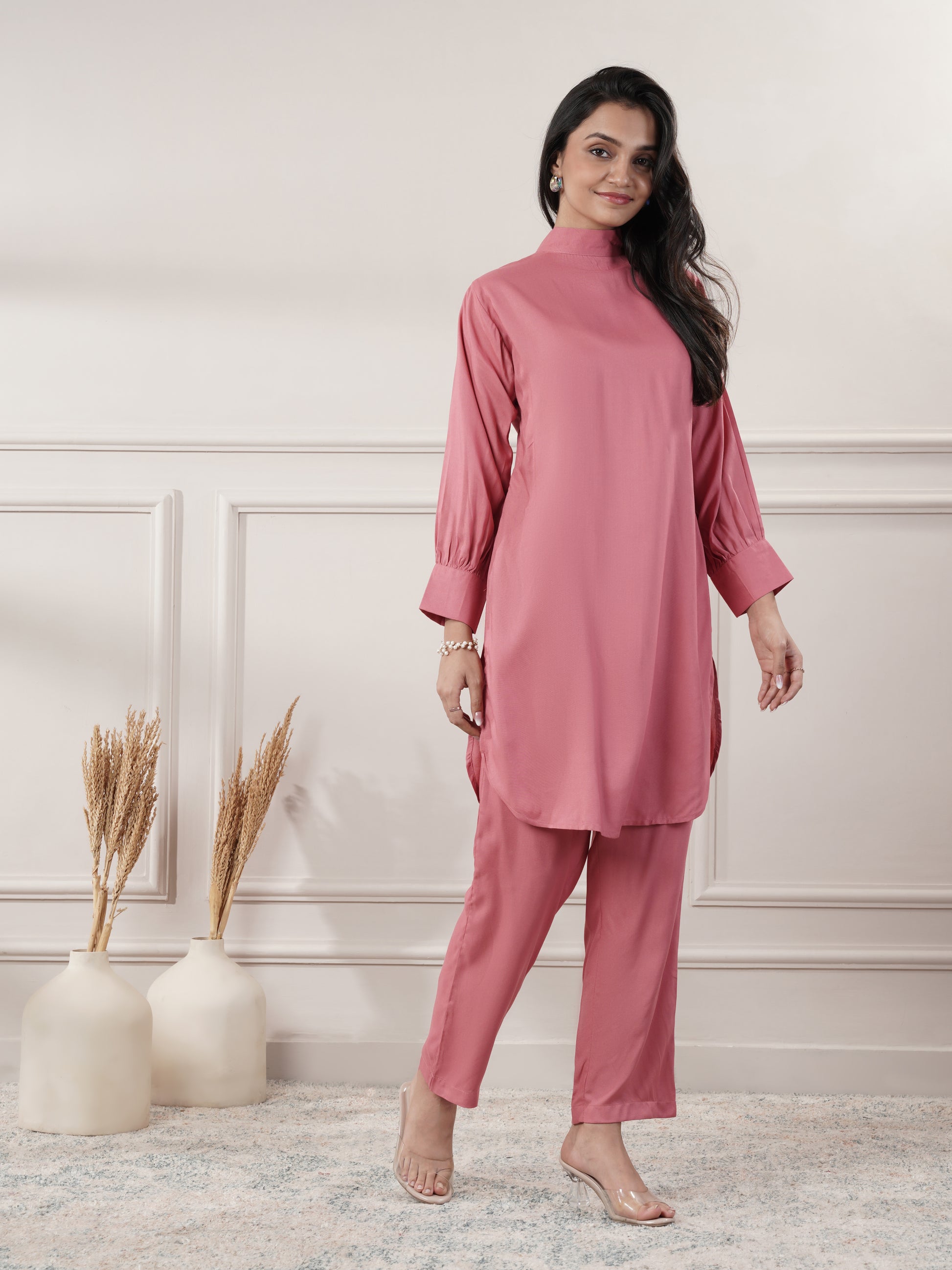 Rayon Peach Co-Ord Set
