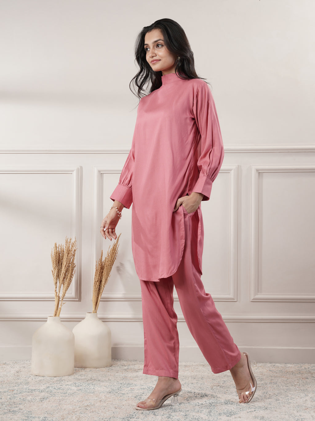Rayon Peach Co-Ord Set