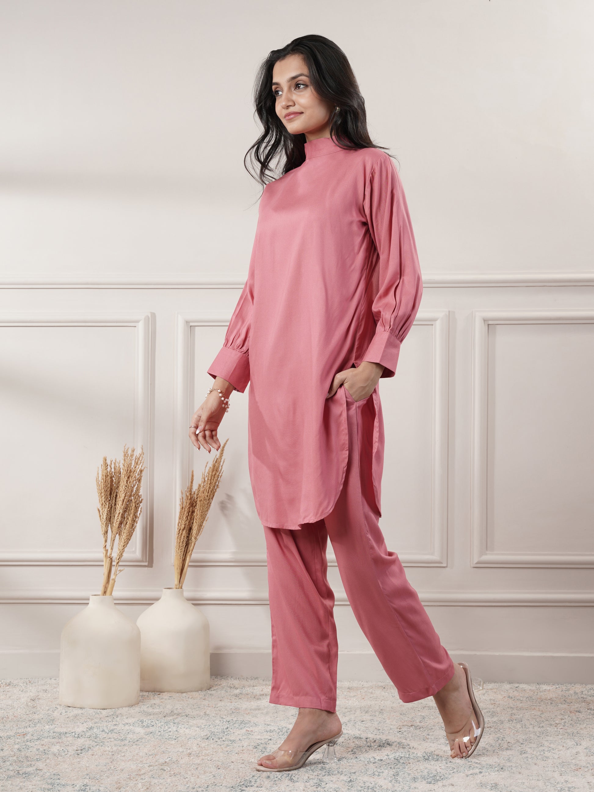Rayon Peach Co-Ord Set