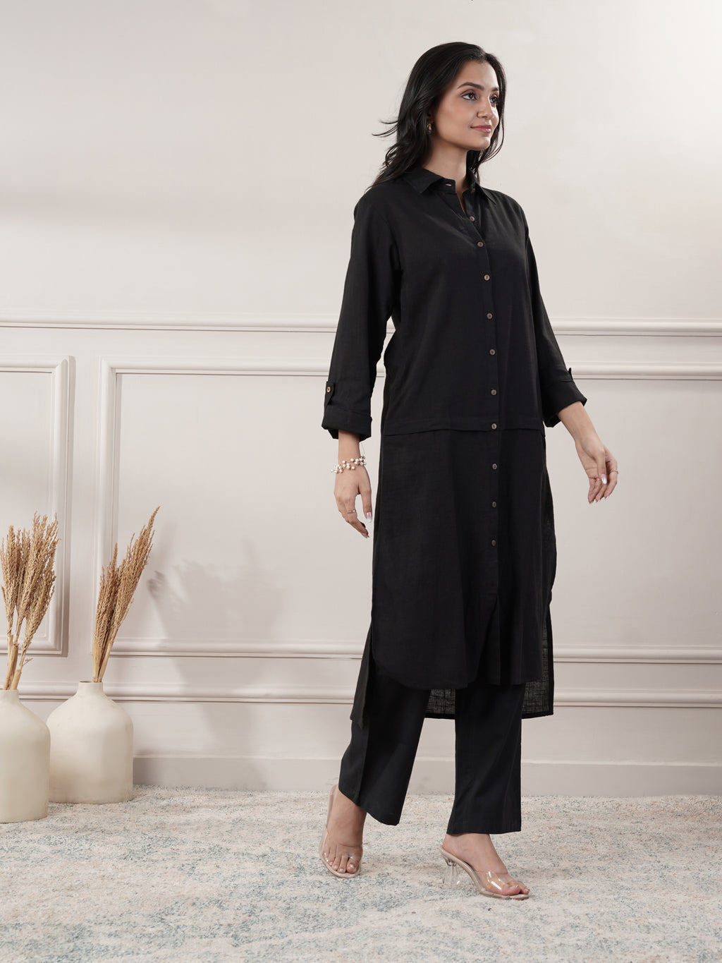 Black Cotton Party Wear Dress