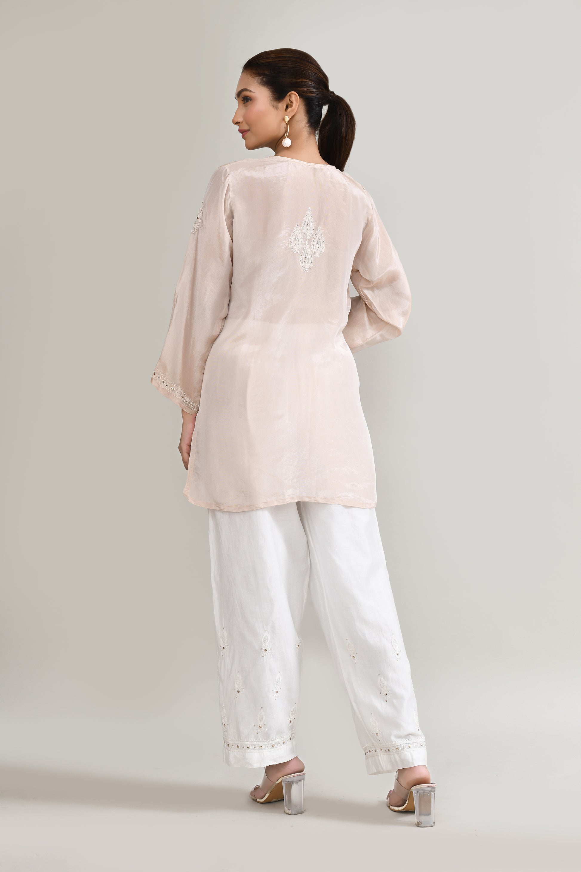 Cotton Chikankari Baby Pink Cord set