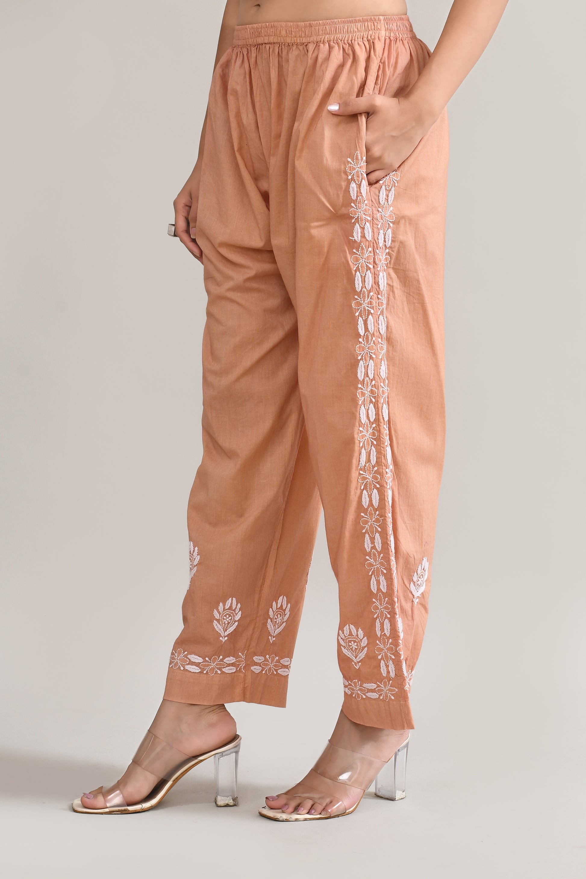 Cotton Chikankari Brown Cord set