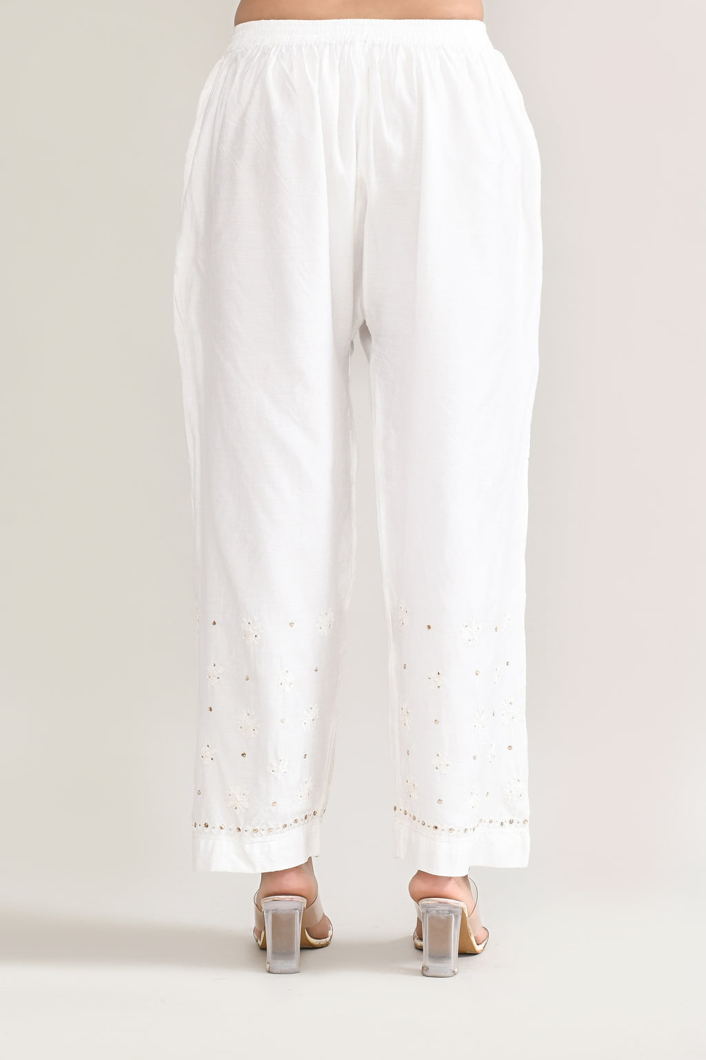 Cotton Chikankari Off White Cord set