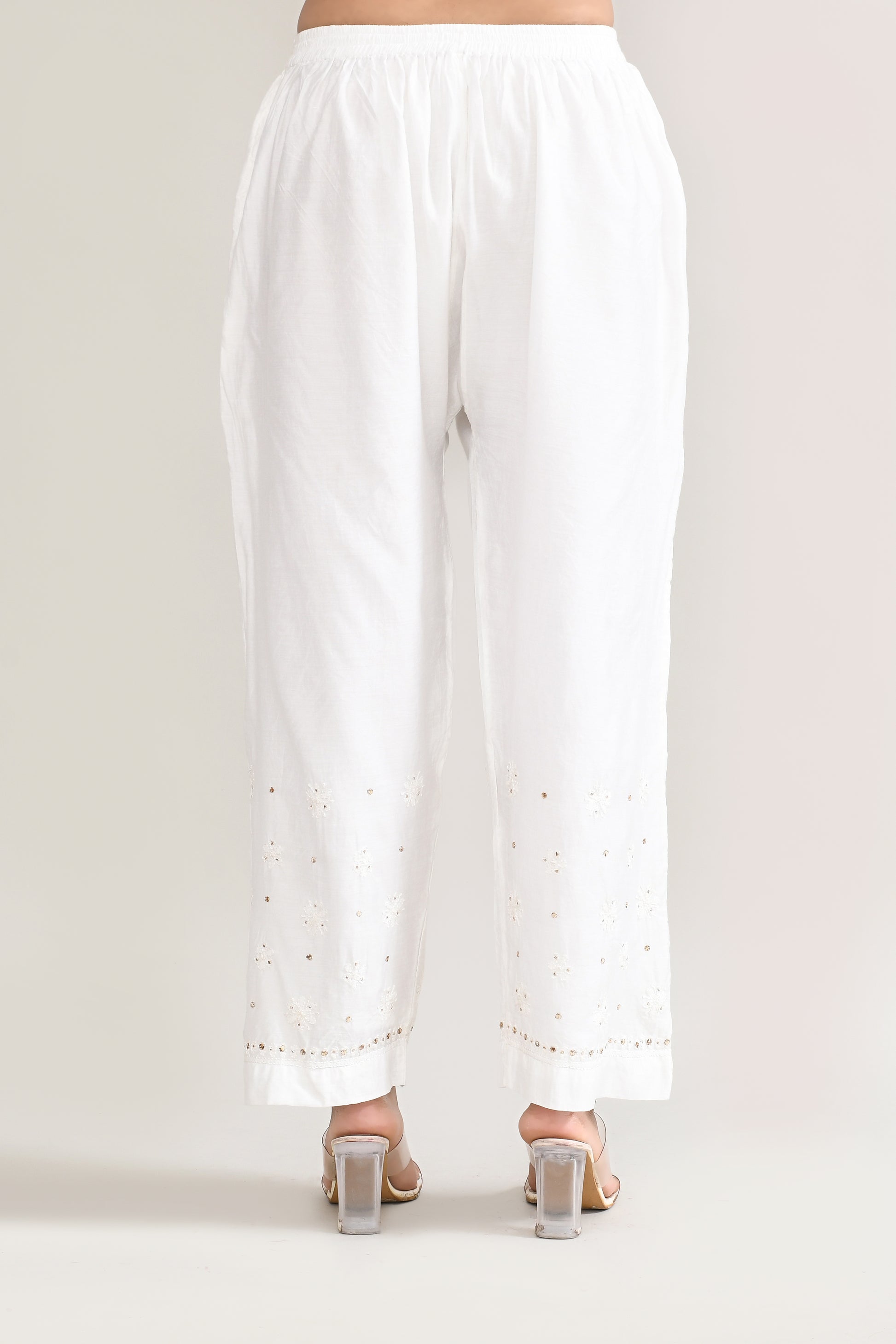Cotton Chikankari Off White Cord set
