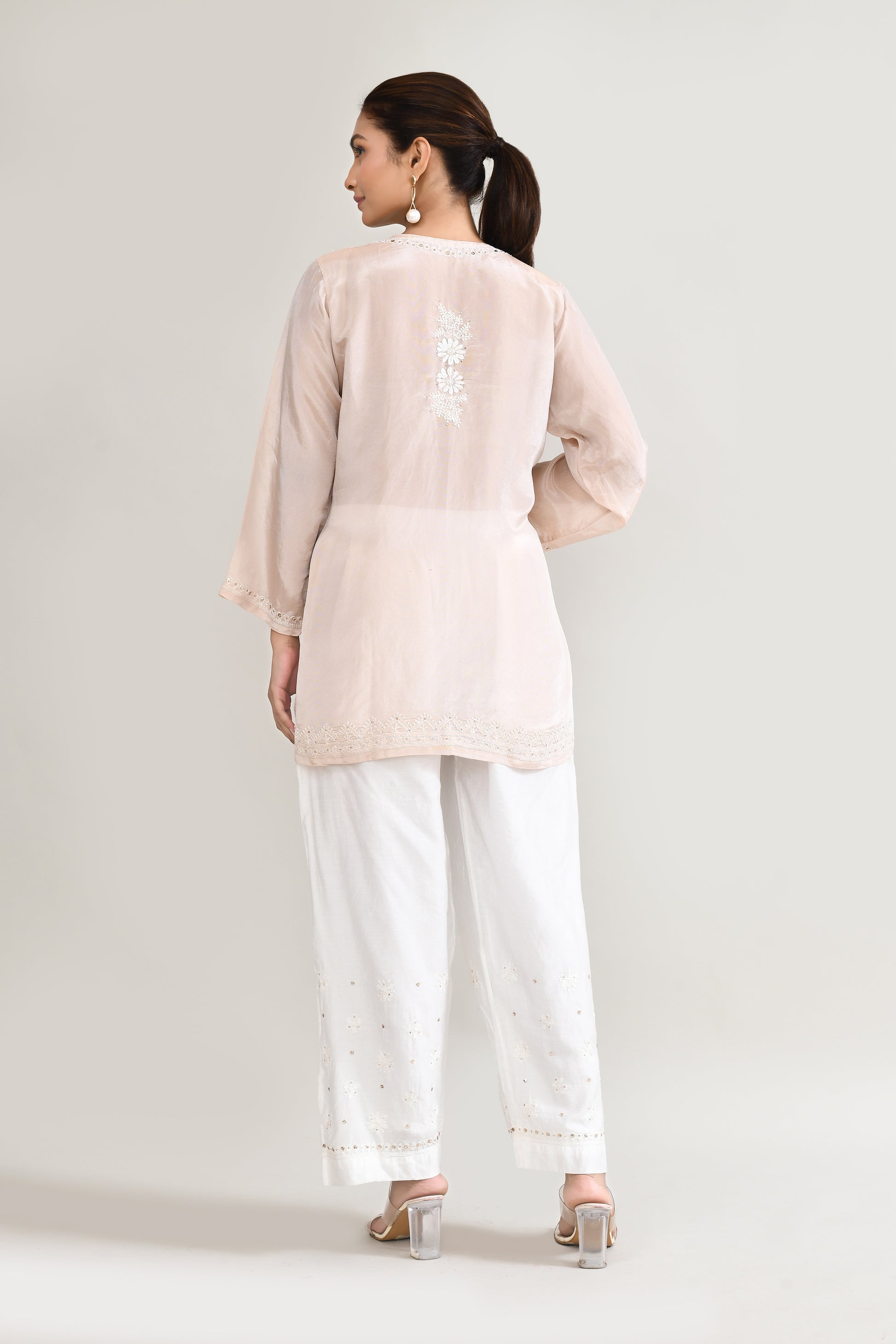 Cotton Chikankari Off White Cord set