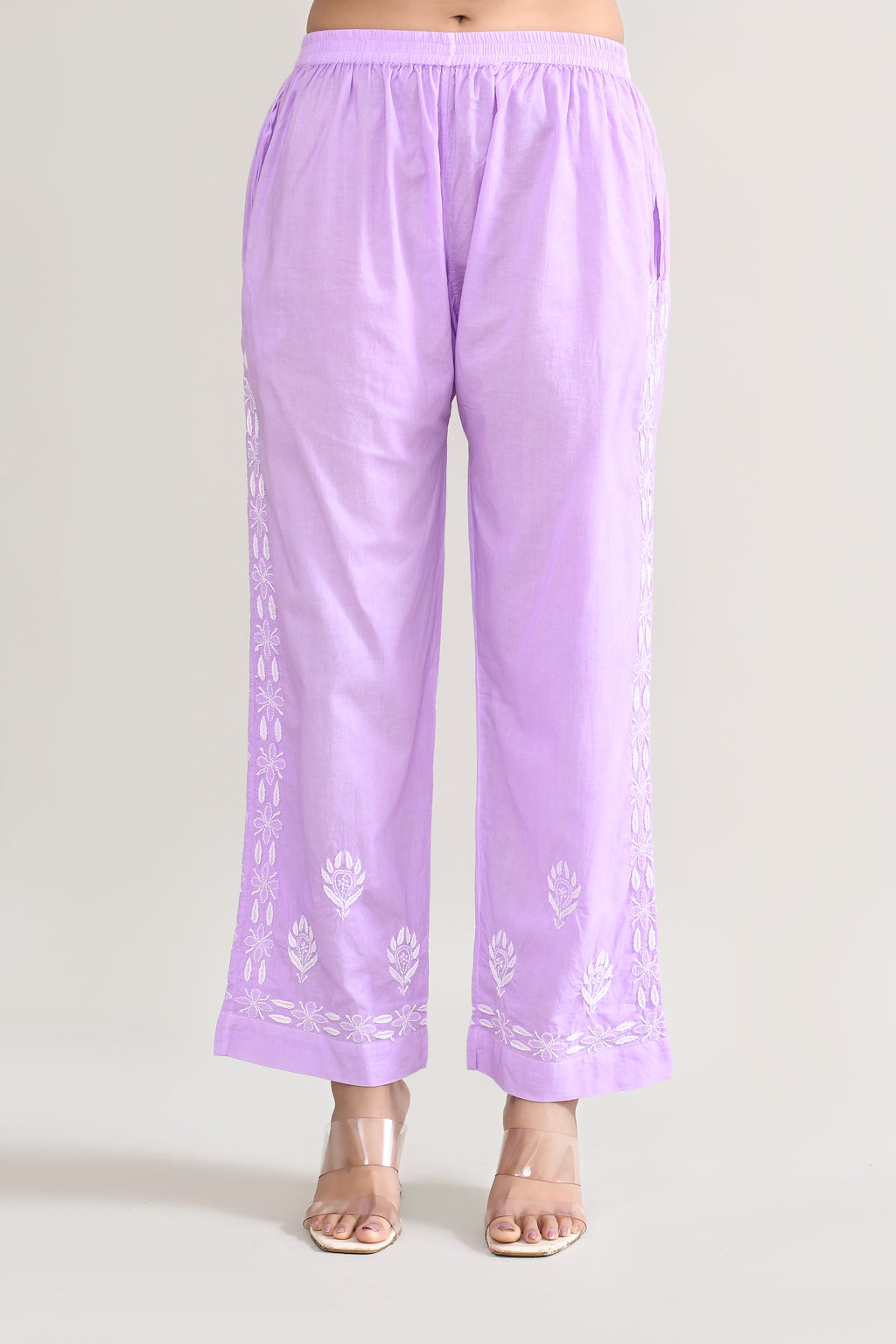 Cotton Chikankari Purple Cord set