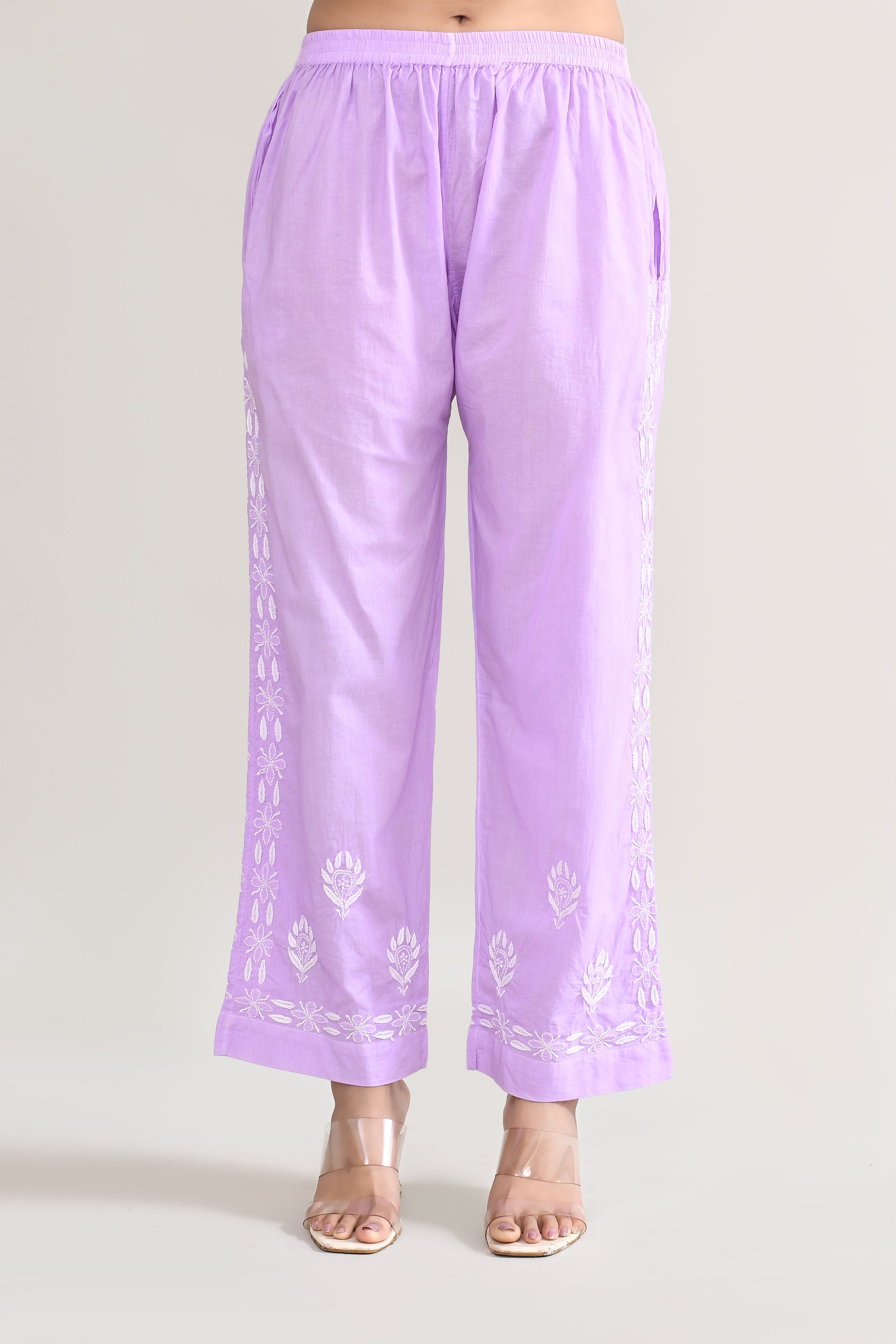 Cotton Chikankari Purple Cord set