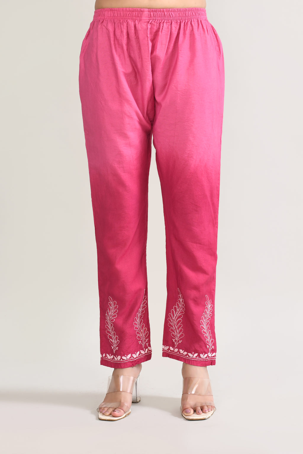 Cotton Chikankari Pink Kurta set