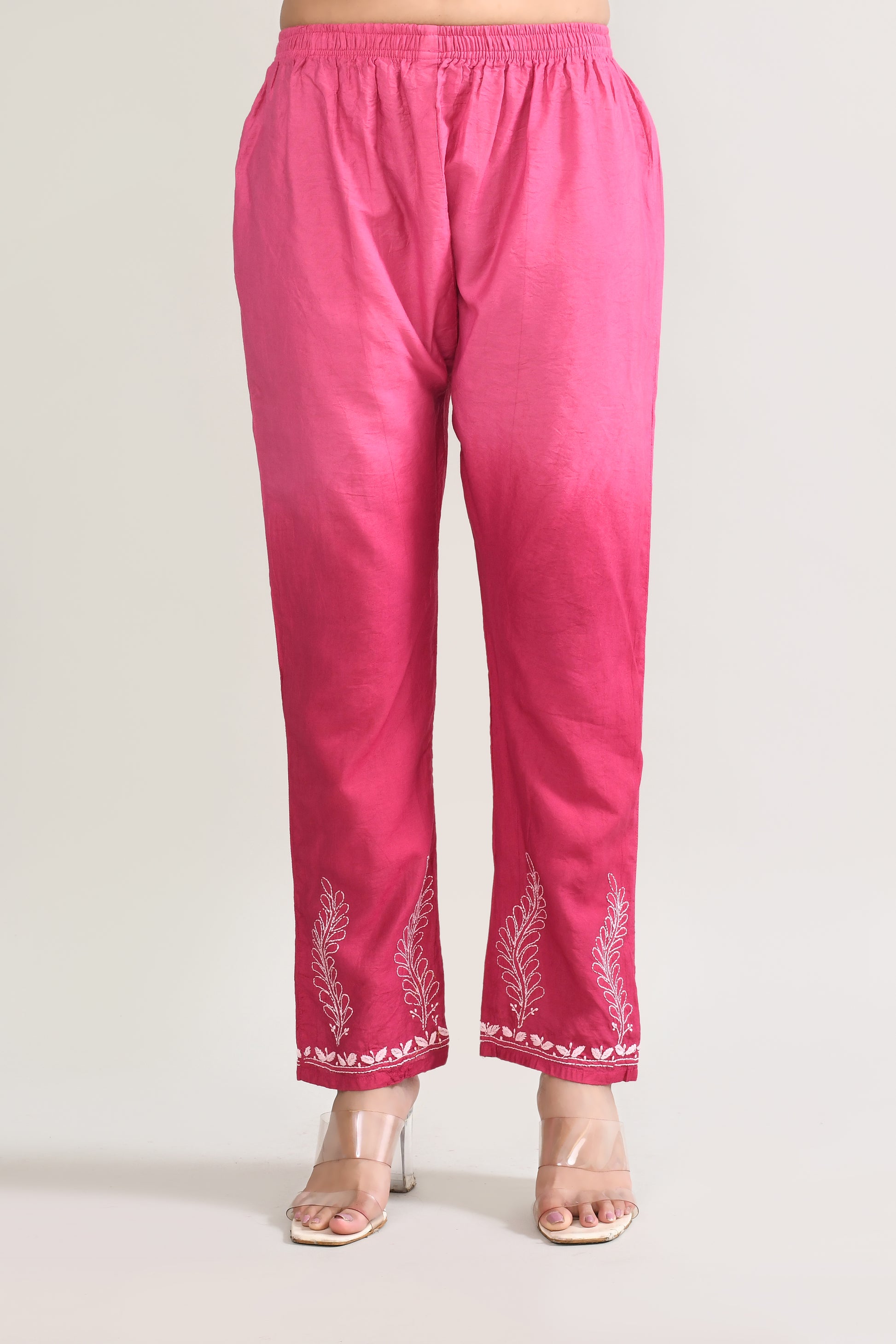 Cotton Chikankari Pink Kurta set