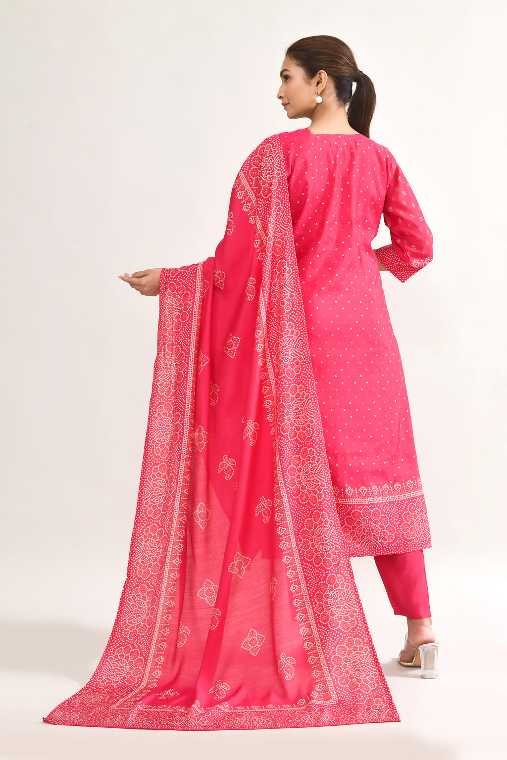 Pink Maslin Kurta Set with Embroidery