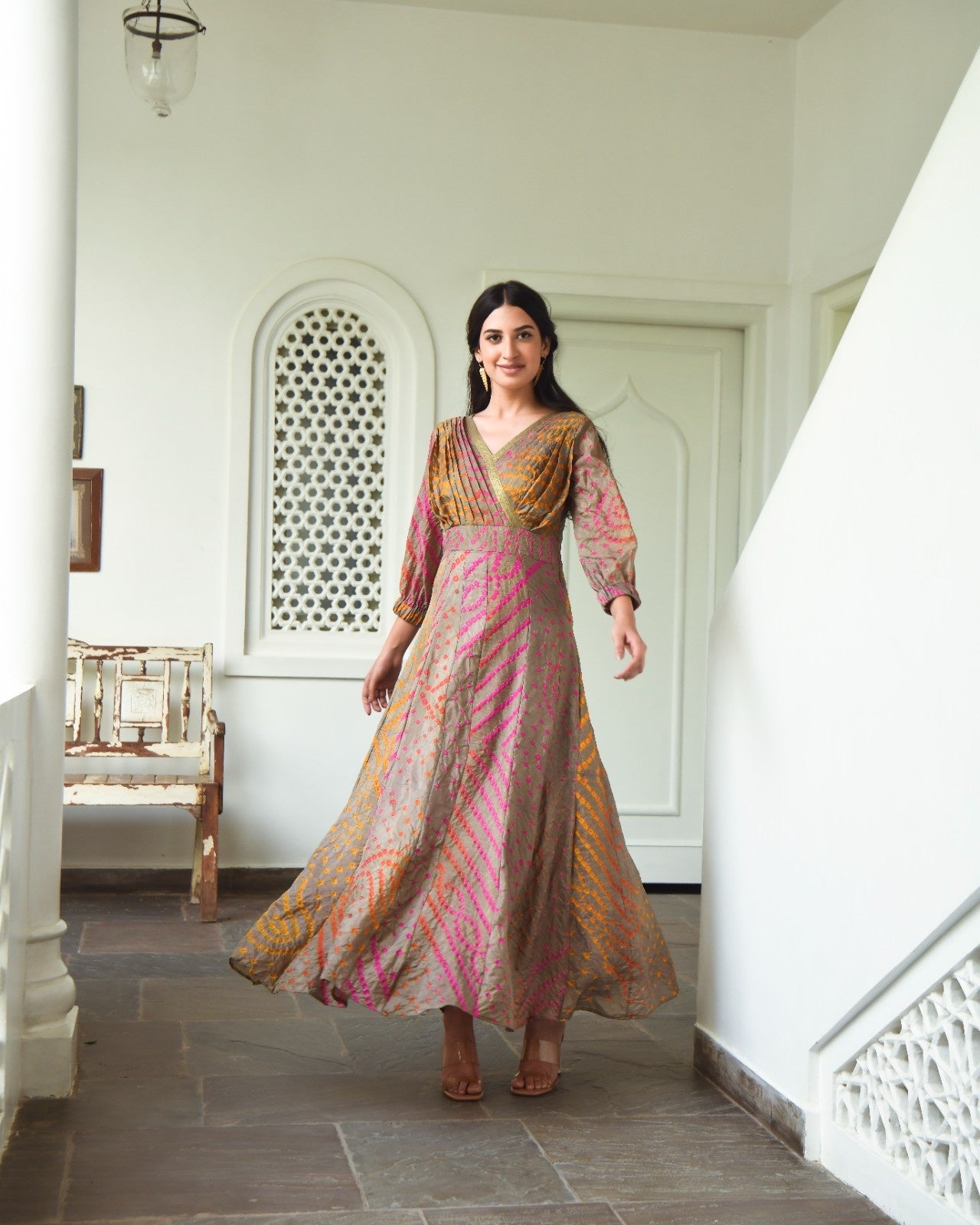Multicolor Silk Printed Dress
