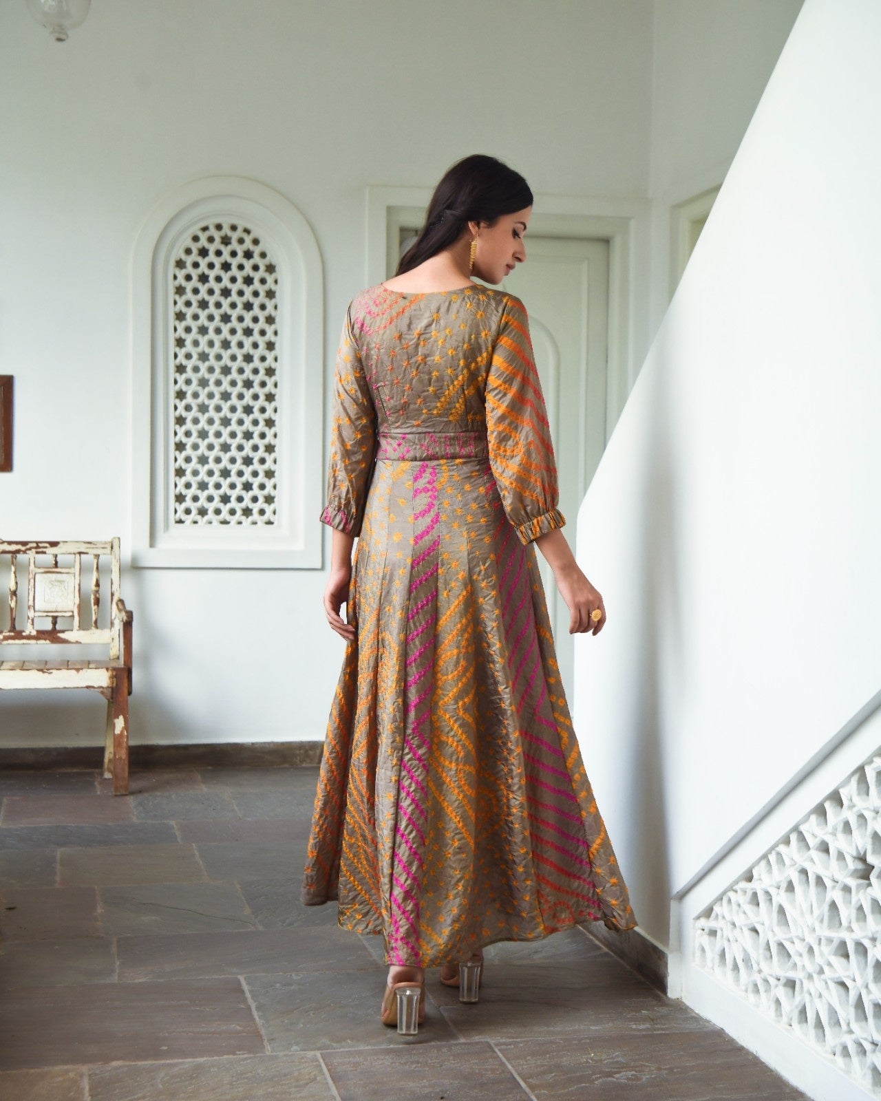 Multicolor Silk Printed Dress