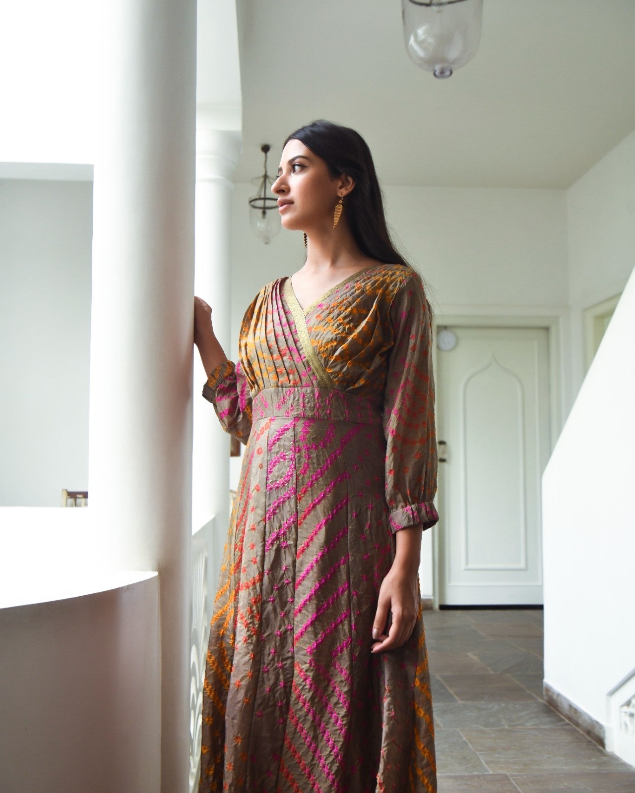 Multicolor Silk Printed Dress
