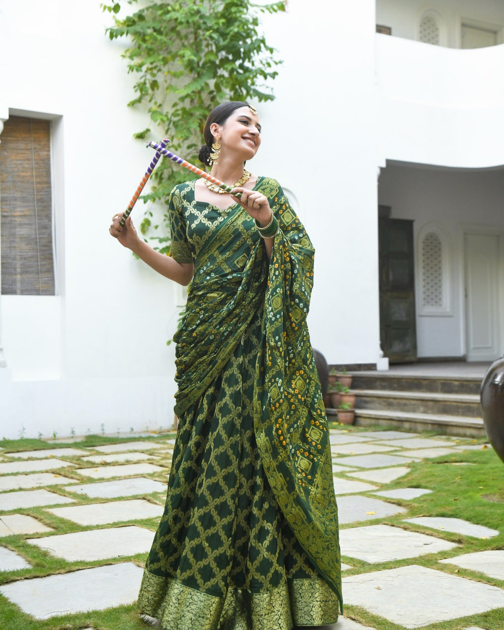 Green Brocade Banarasi Silk Lehenga