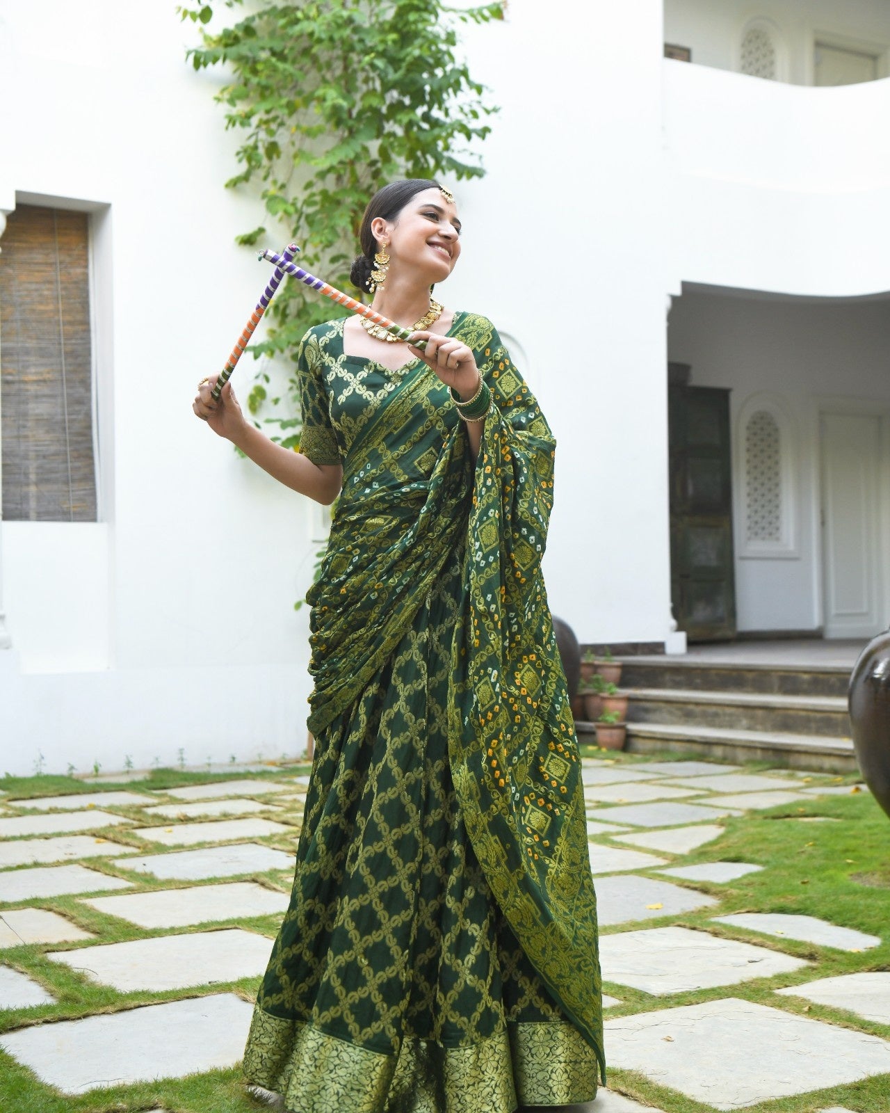 Green Brocade Banarasi Silk Lehenga