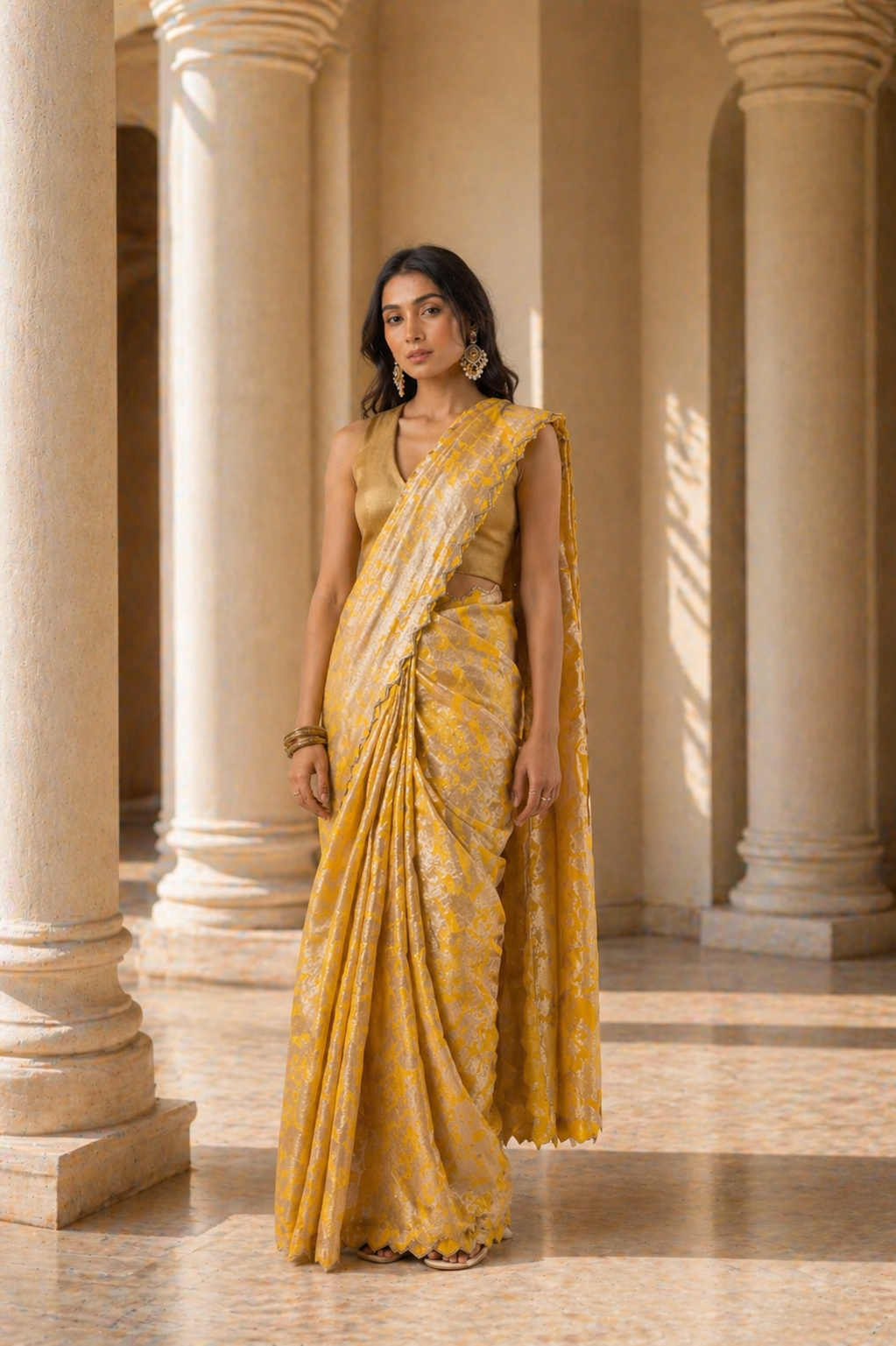 Twill Bloom Sunshine Saree