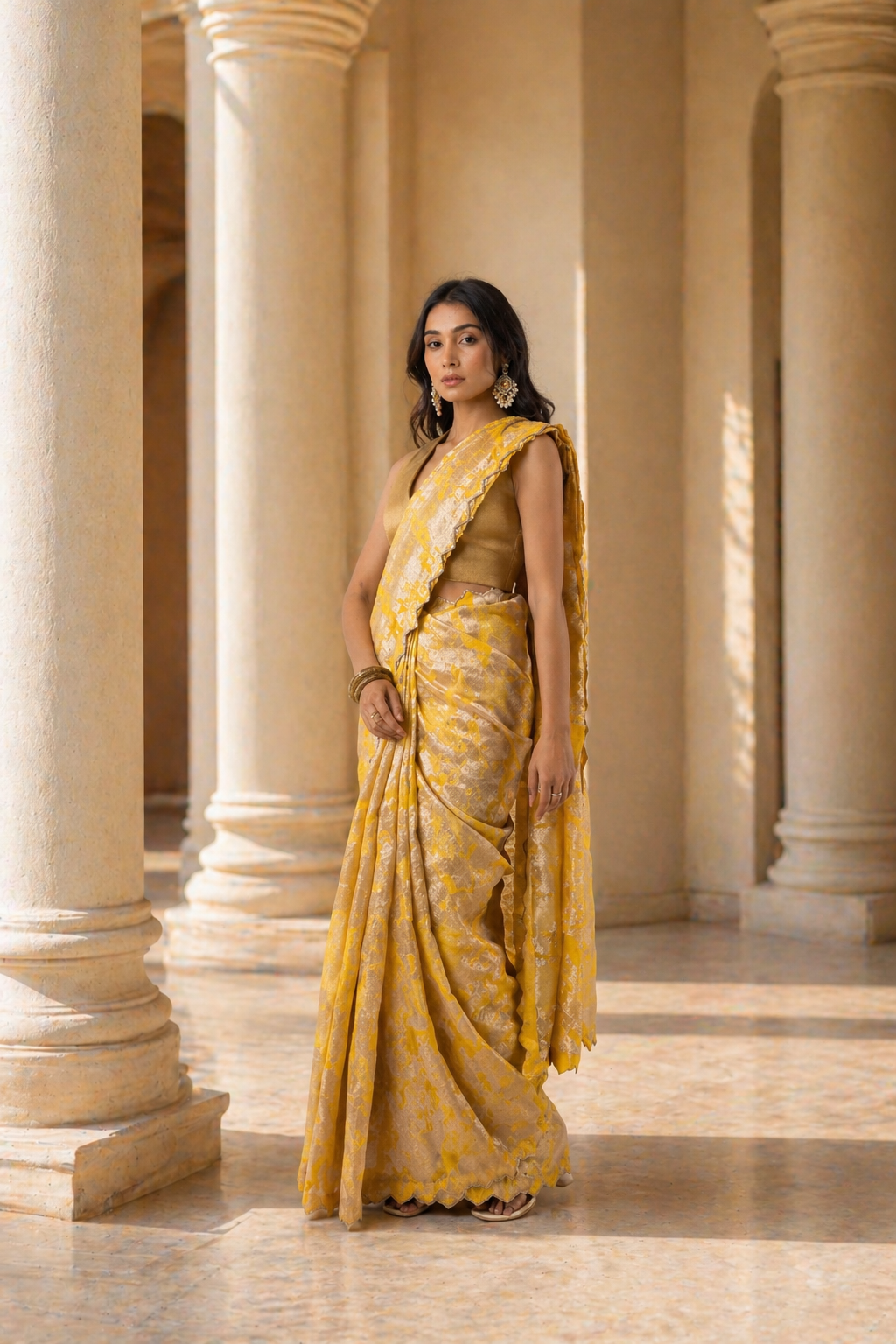 Twill Bloom Sunshine Saree