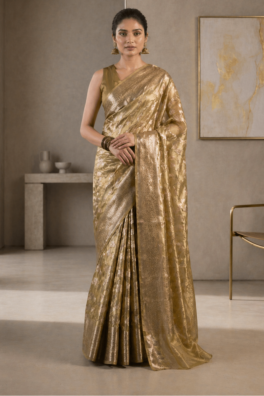 Sage Mist Silk Tissue Saree