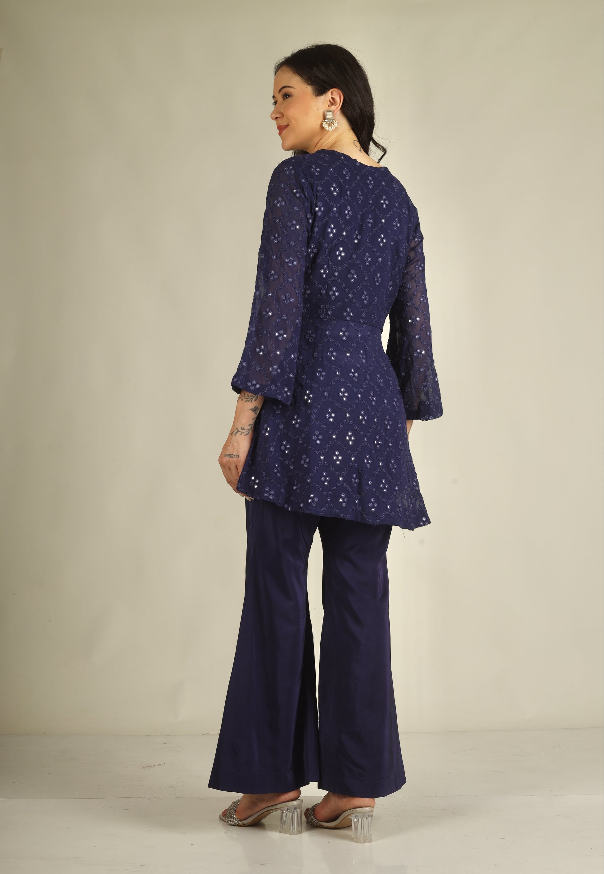 Women's Georgette Midnight blue Co-ord set