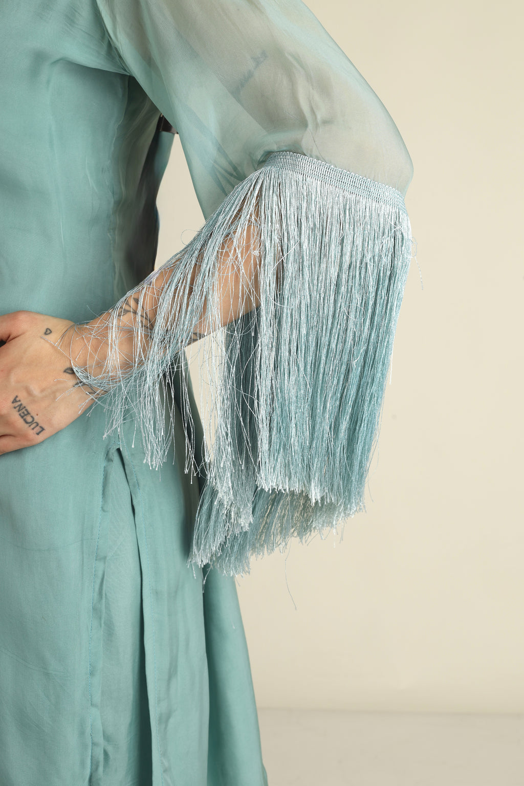 Women's Organza Aqua blue Suit sets