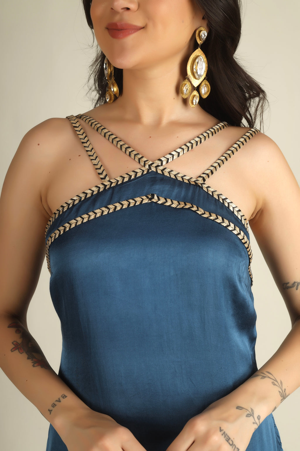 Women's Modal satin Steel Blue    Suit sets