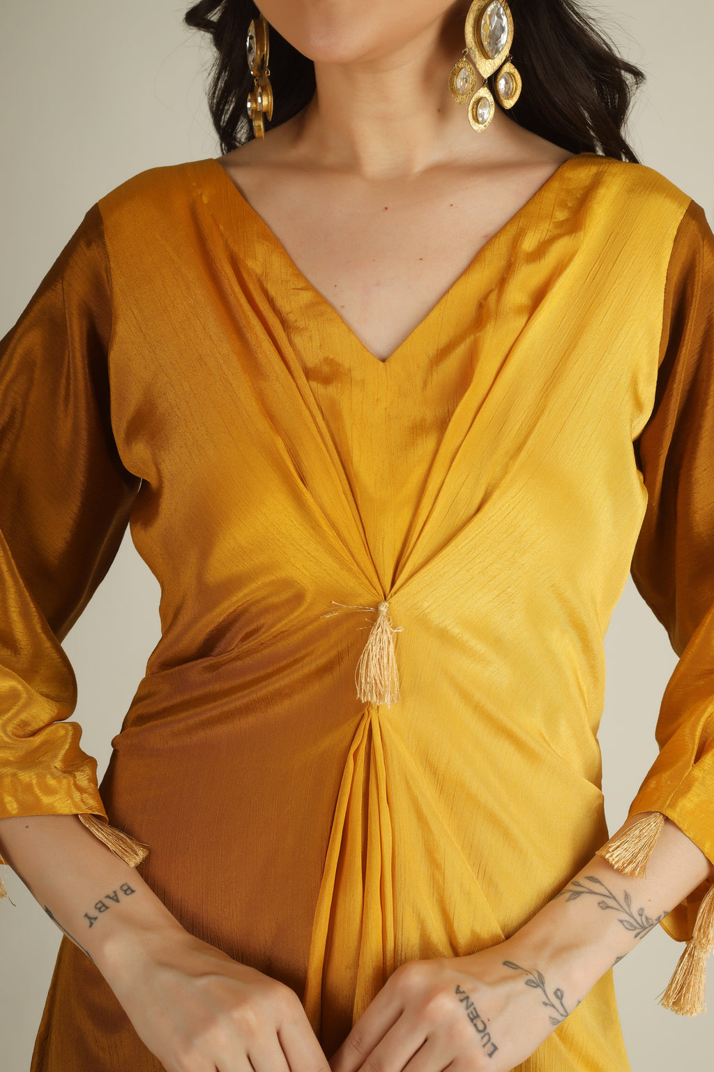 Women's  Yellow ombre Indo- western