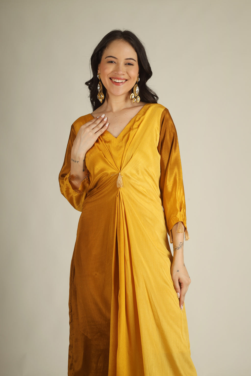 Women's  Yellow ombre Indo- western