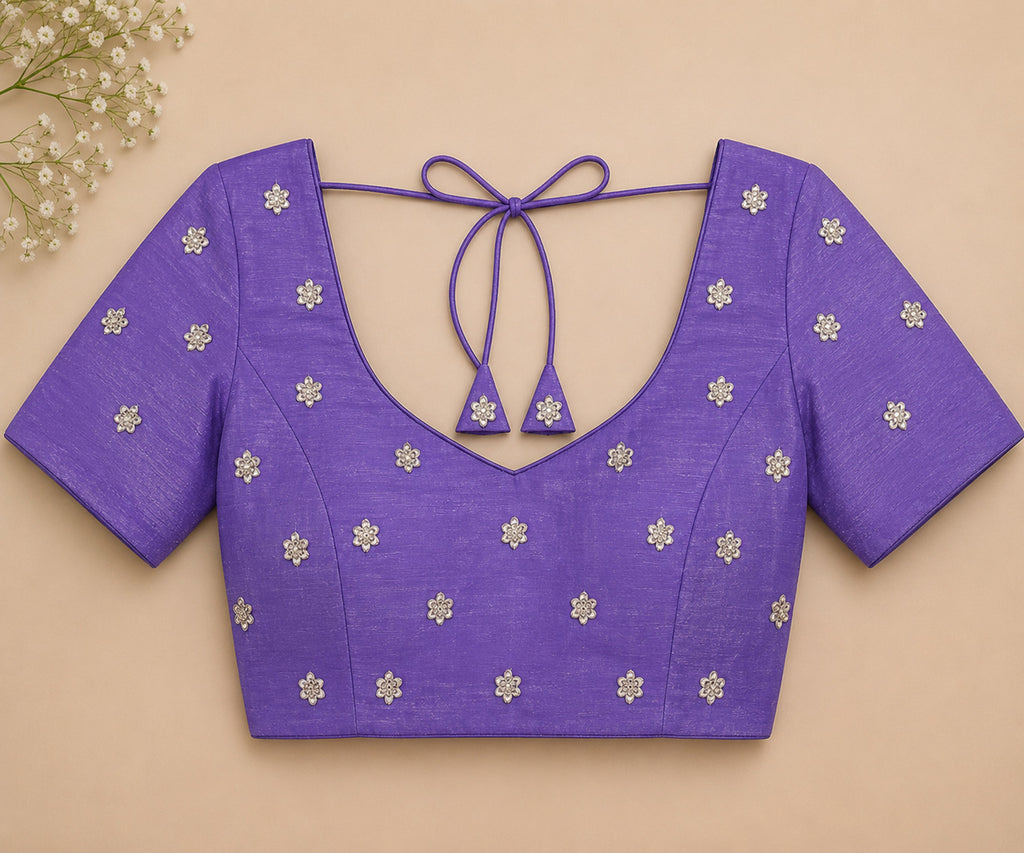 Women Shimmer Chiffon Lavender Woven  Saree