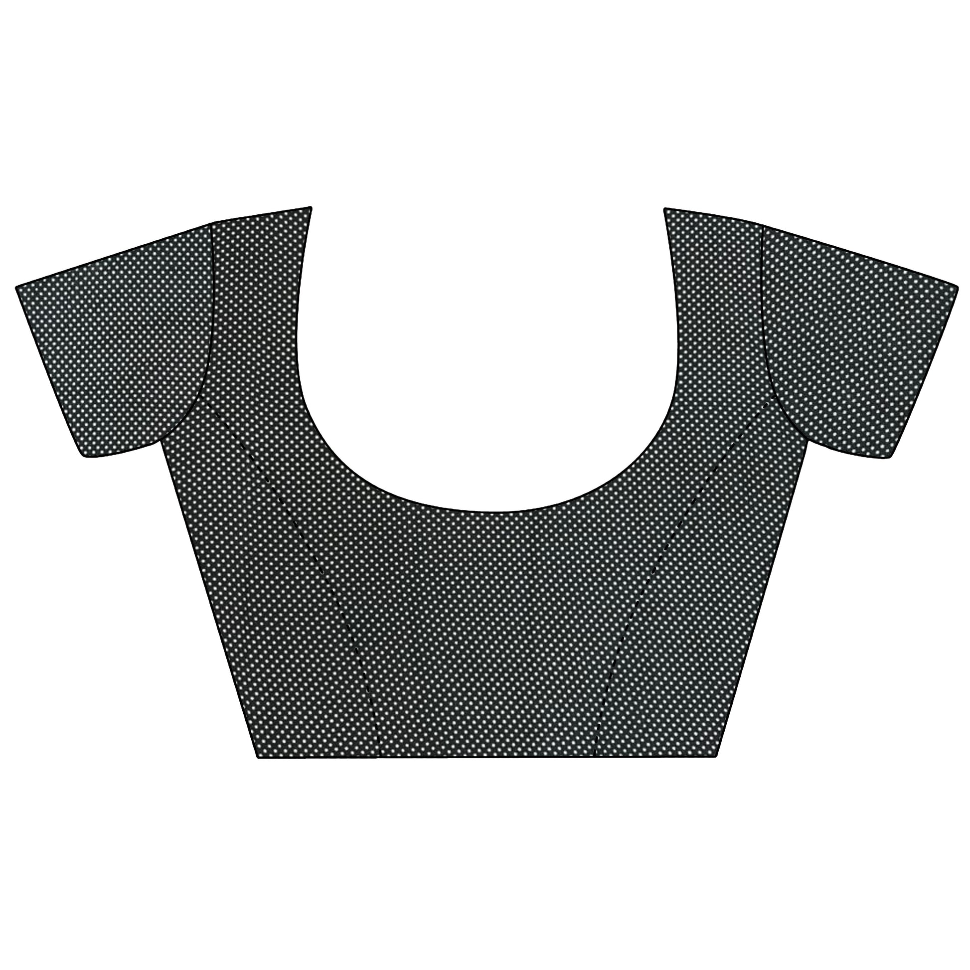 Women Georgette Saree  Deep Blue Polka Dot Pattern Saree with unstitched blouse