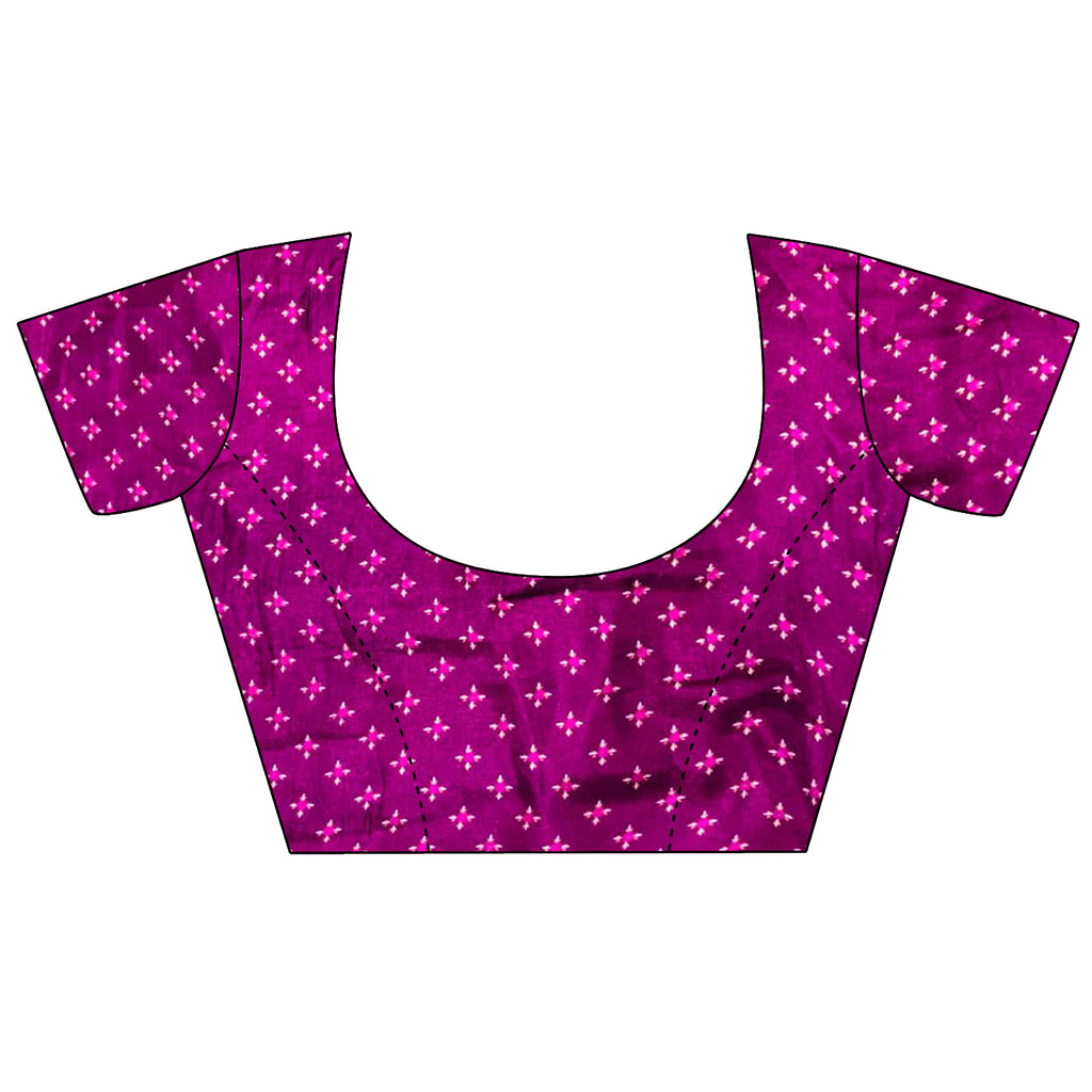 Women Georgette Wine  Attractive Foil Print Saree with unstitched blouse