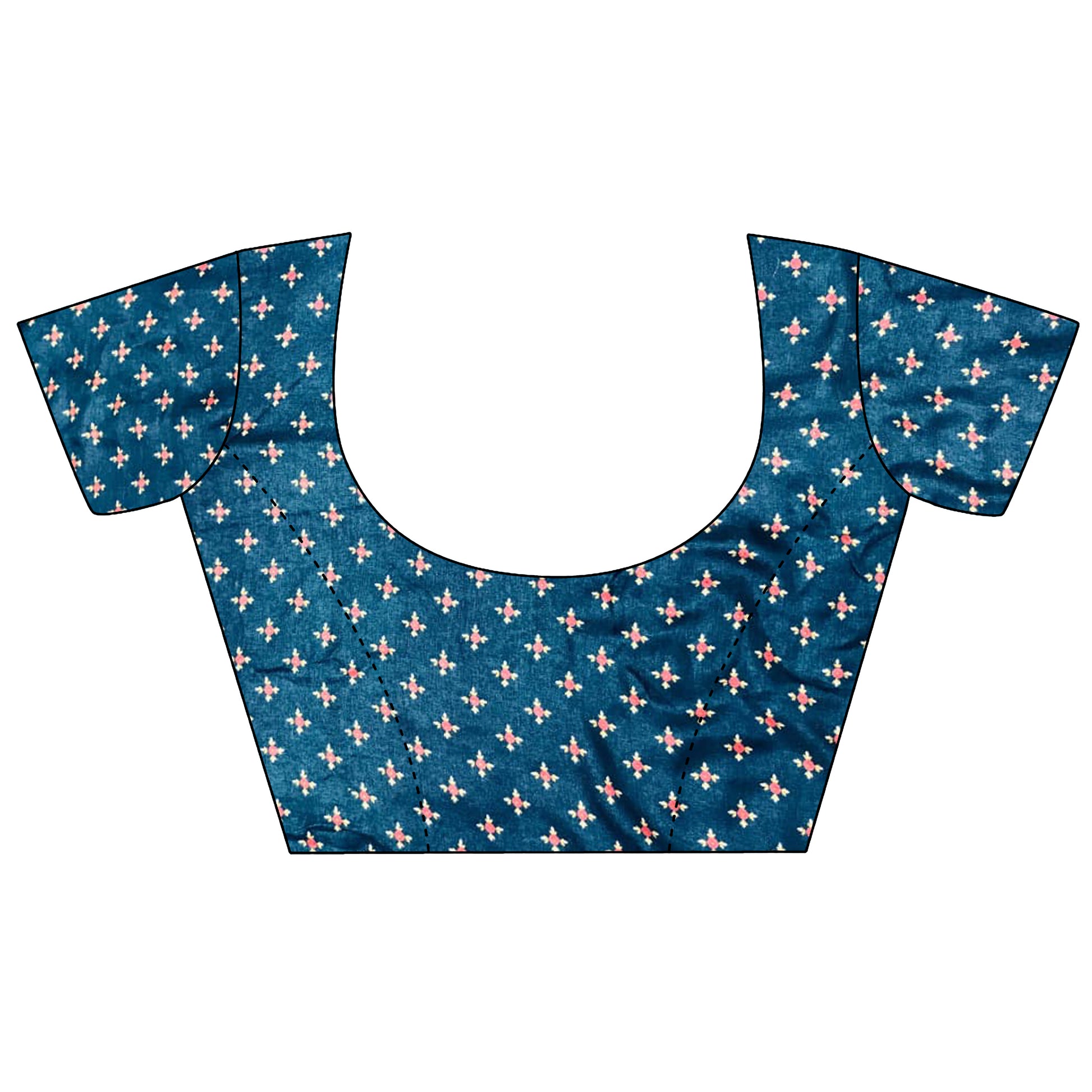 Women Georgette Blue Attractive Foil Print Saree with unstitched blouse