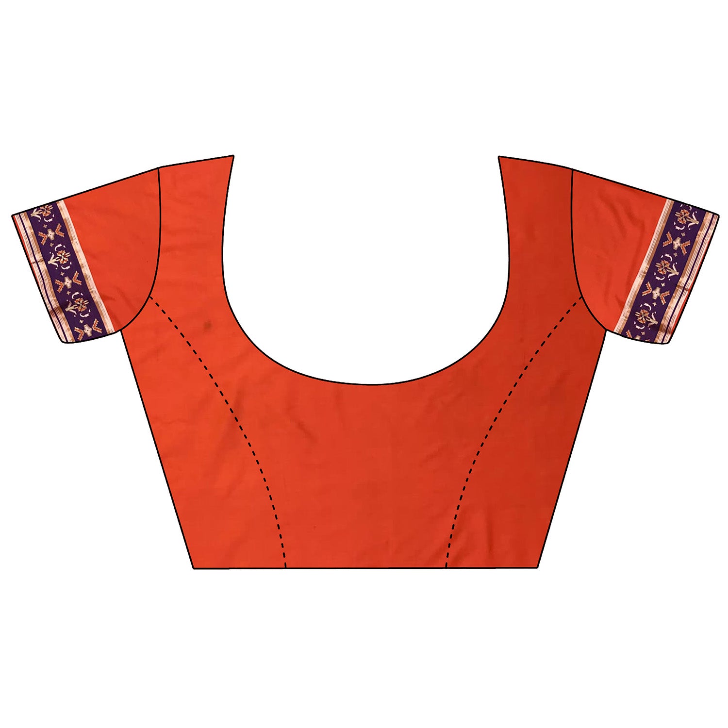 Women Banarasi Silk Orange Motifs Inspired By Nature Saree with unstitched blouse